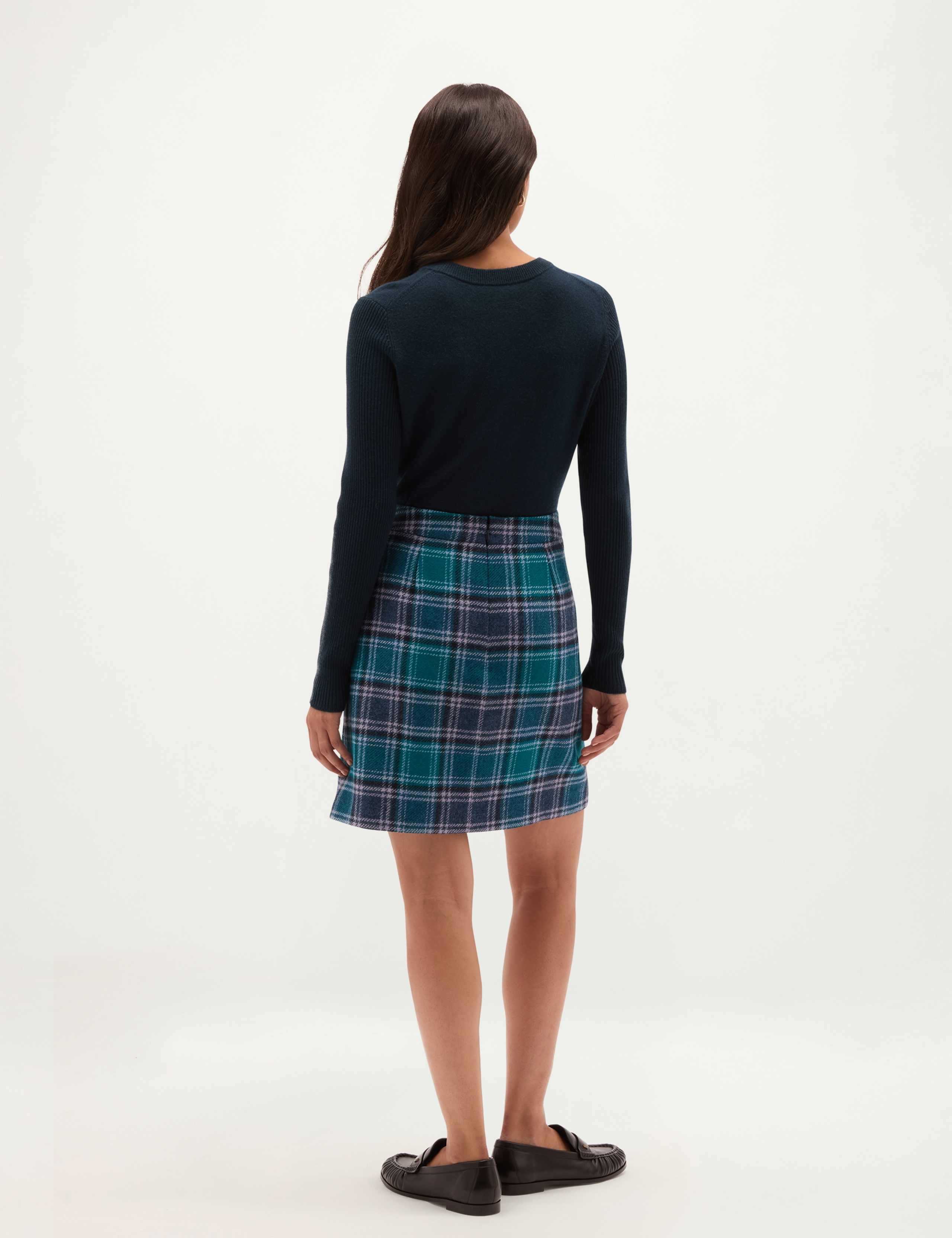 Pure Wool Checked Mini A-Line Skirt 4 of 6