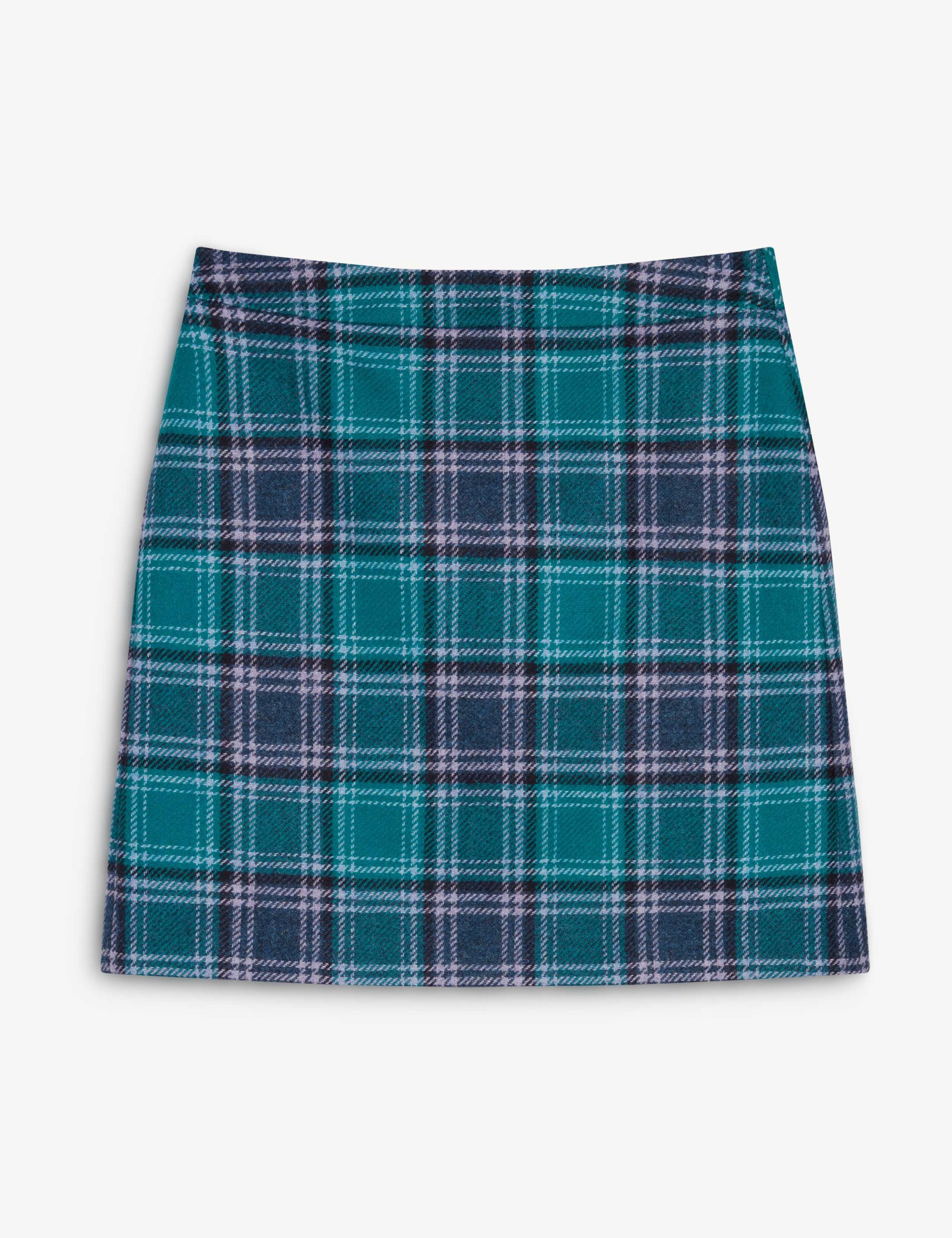 Pure Wool Checked Mini A-Line Skirt 6 of 6