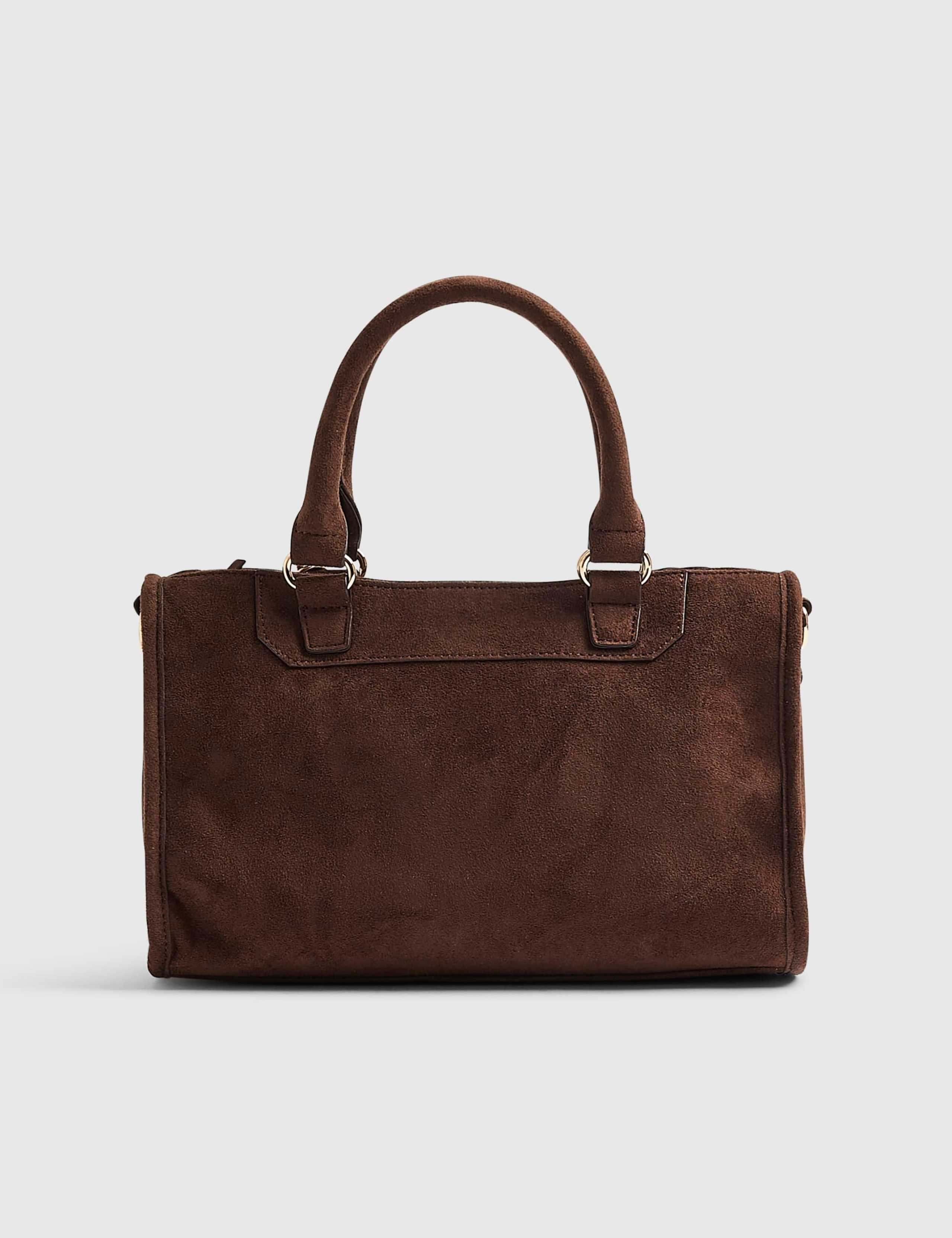 Suedette Zip Detail Tote Bag 2 of 6