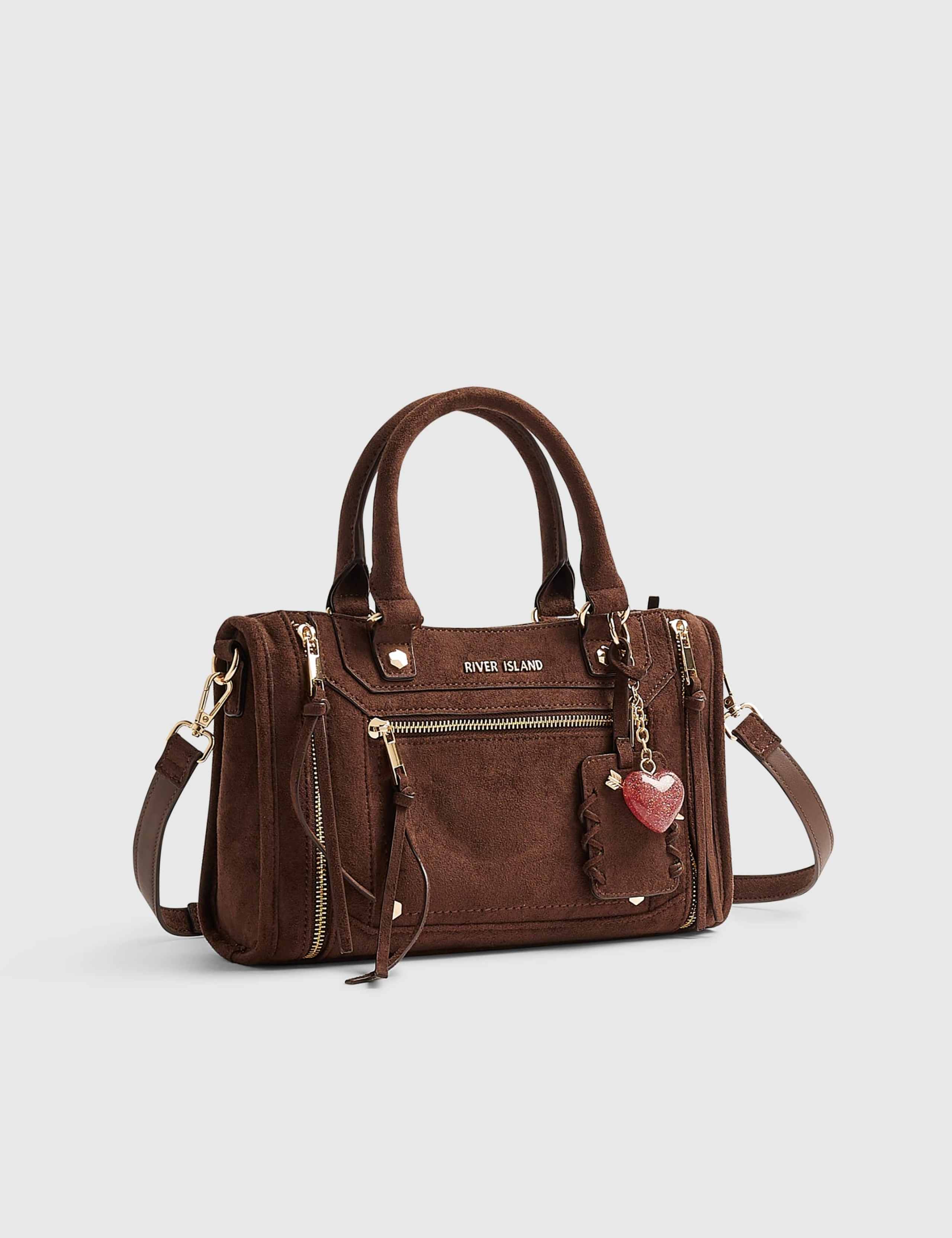 Suedette Zip Detail Tote Bag 3 of 6