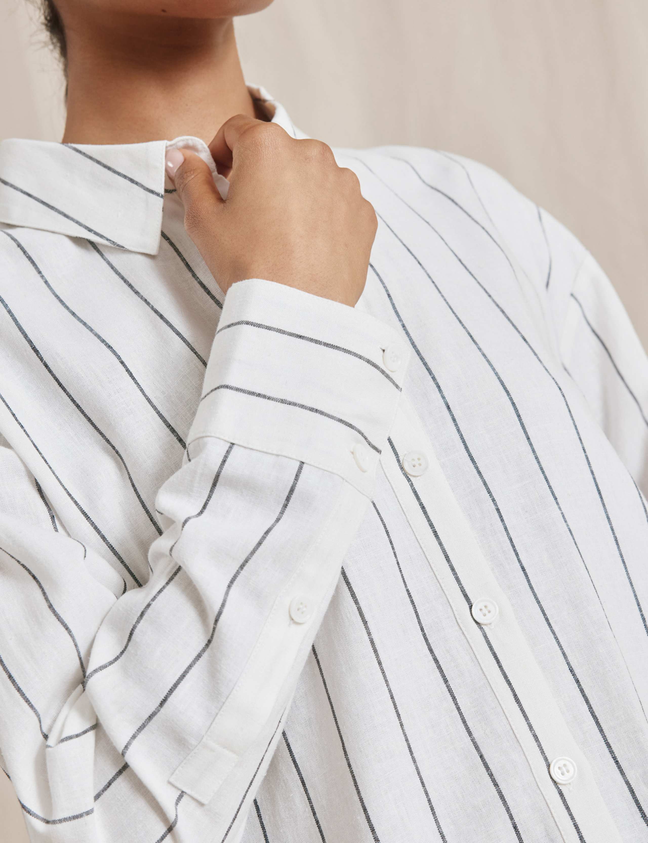 Linen Blend Striped Shirt 6 of 6