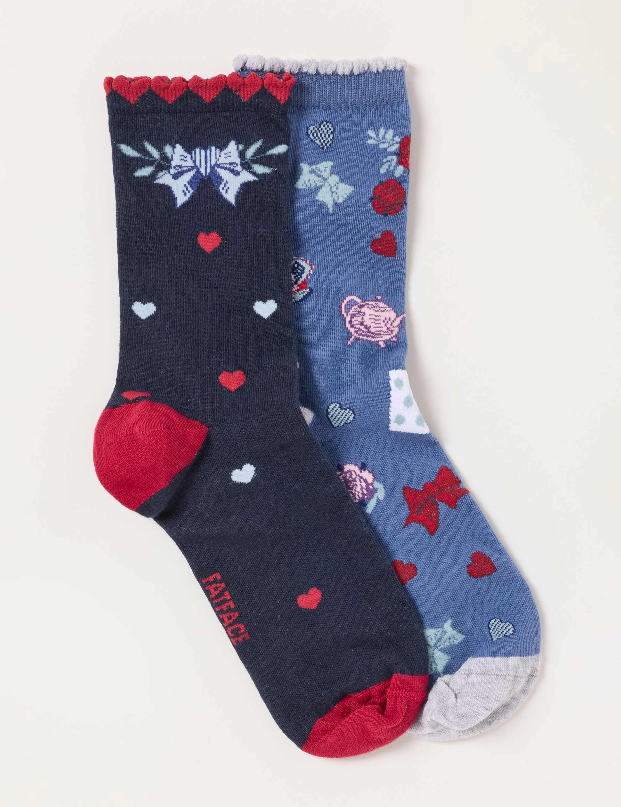 2 Pack Cotton Rich Fluffy Socks 3 of 3