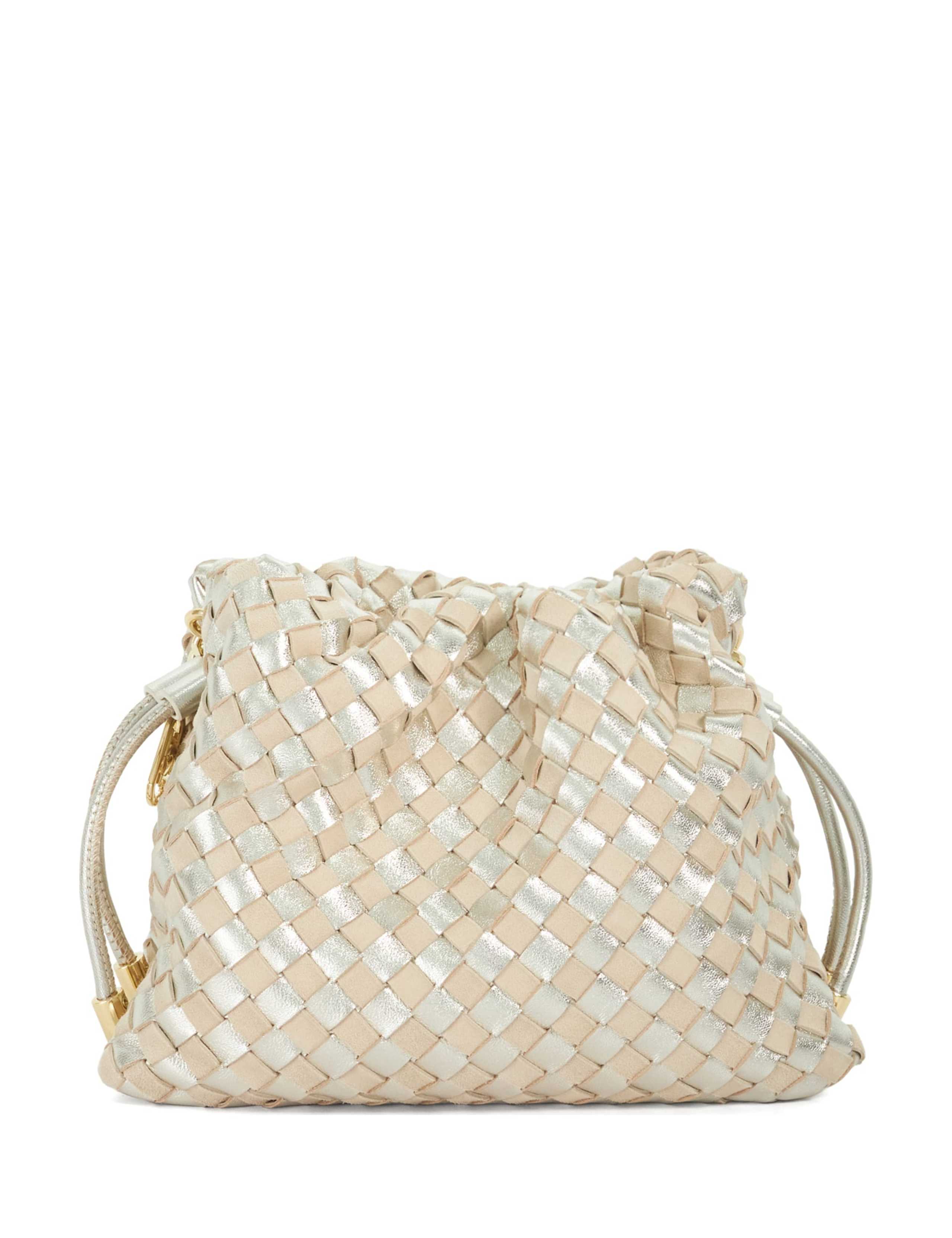 Leather Woven Grab Bag 4 of 6