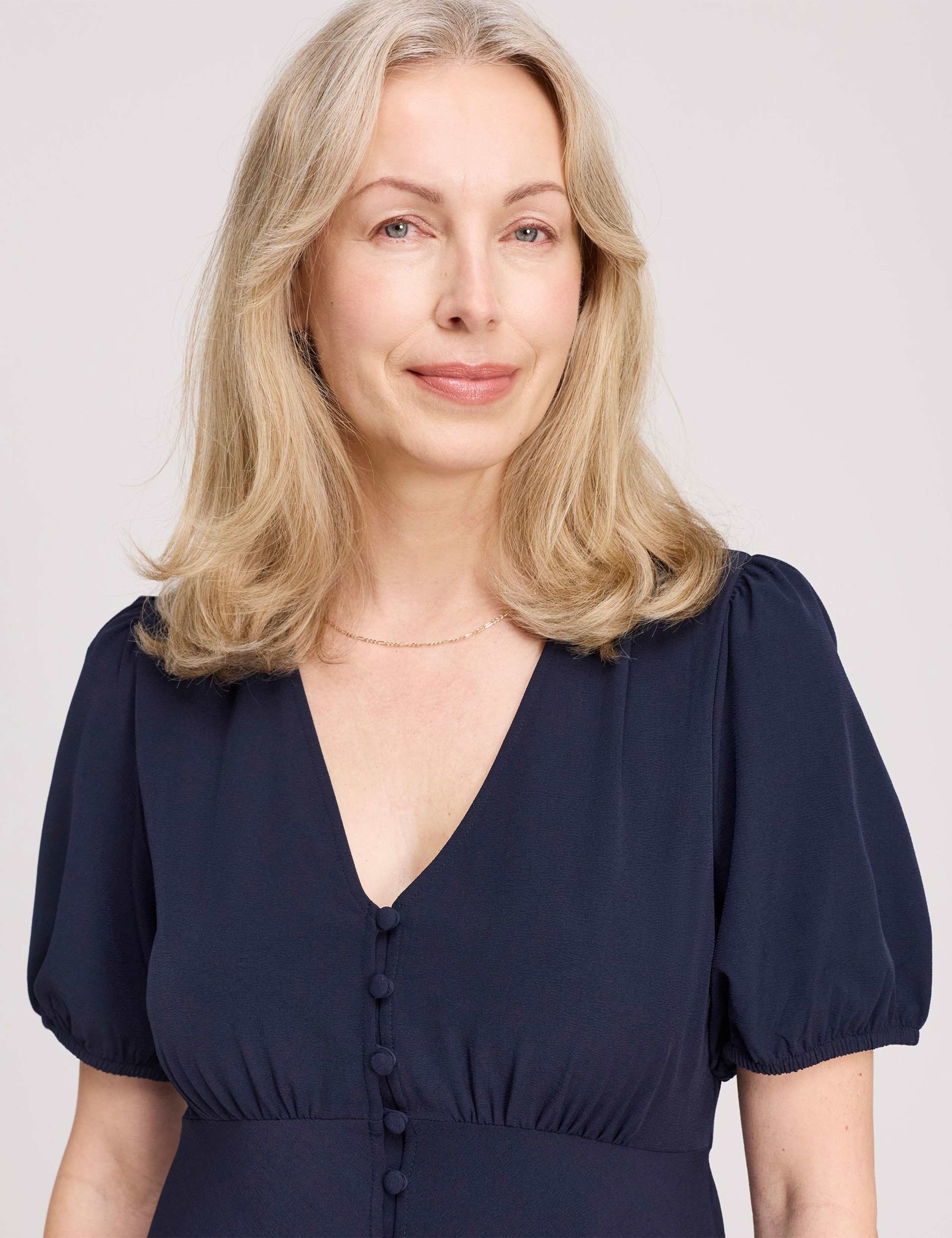 V-Neck Button Through Midi Tea Dress 5 of 5