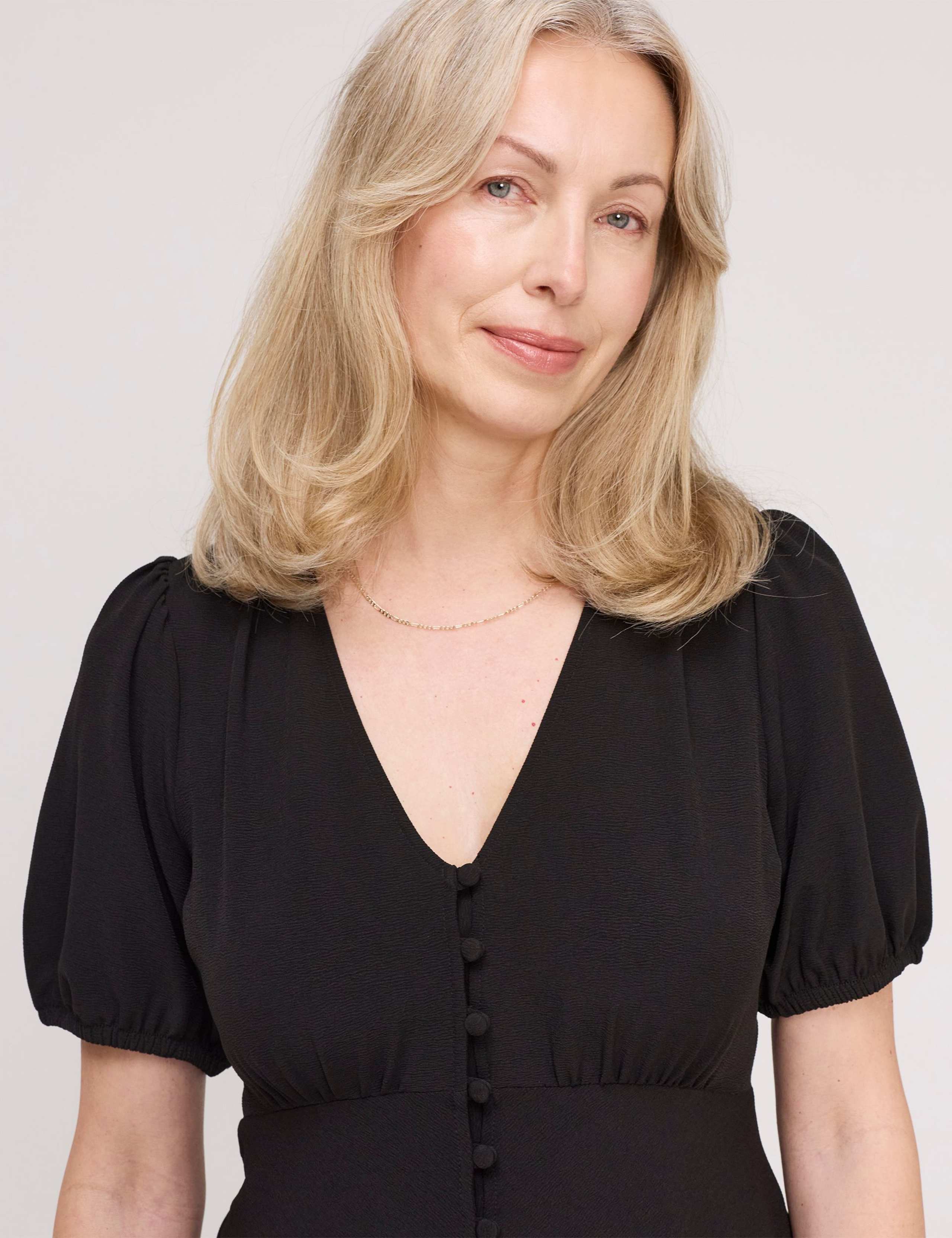 V-Neck Button Through Midi Tea Dress 4 of 4