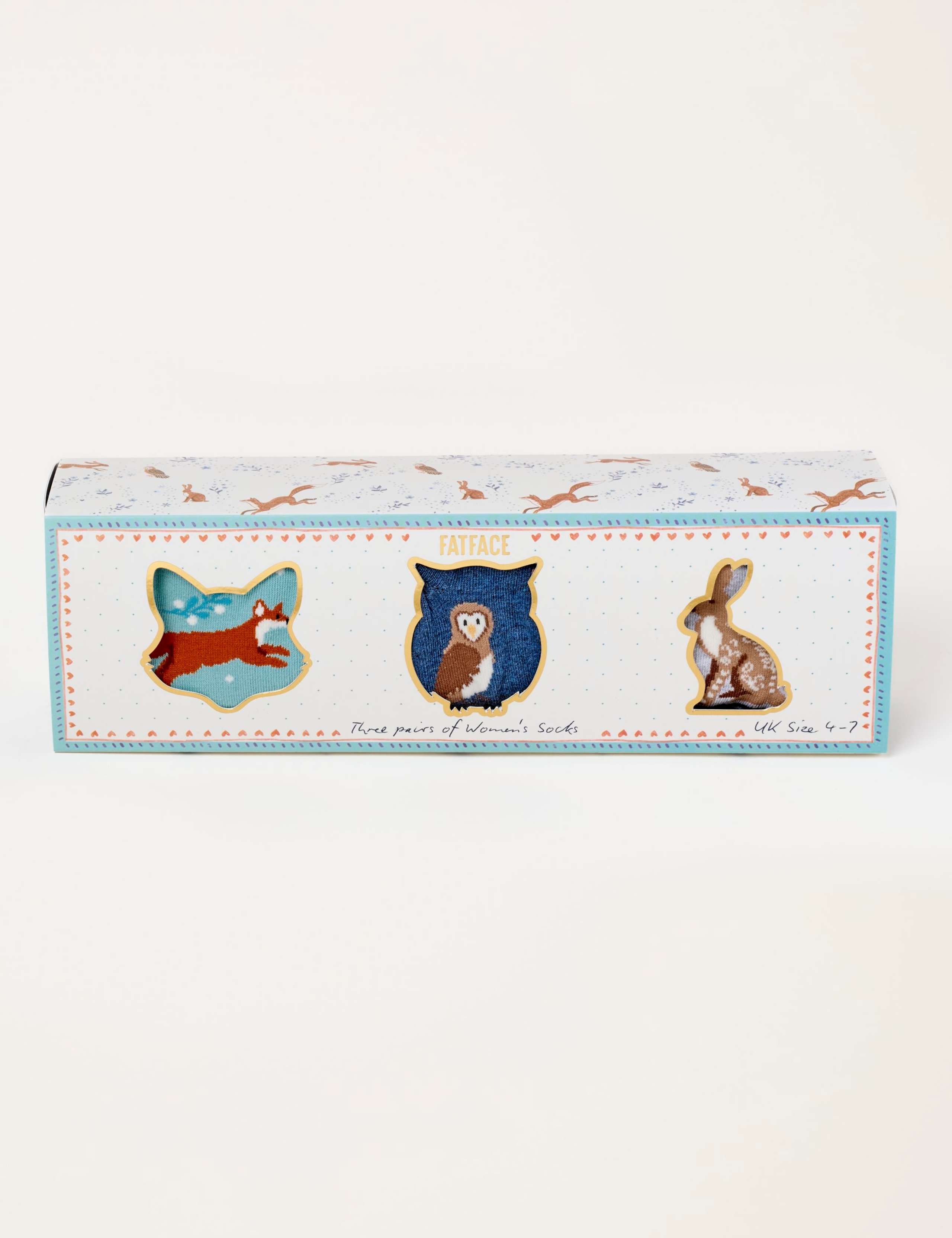 3 Pack Cotton Rich Woodland Ankle High Socks 2 of 2