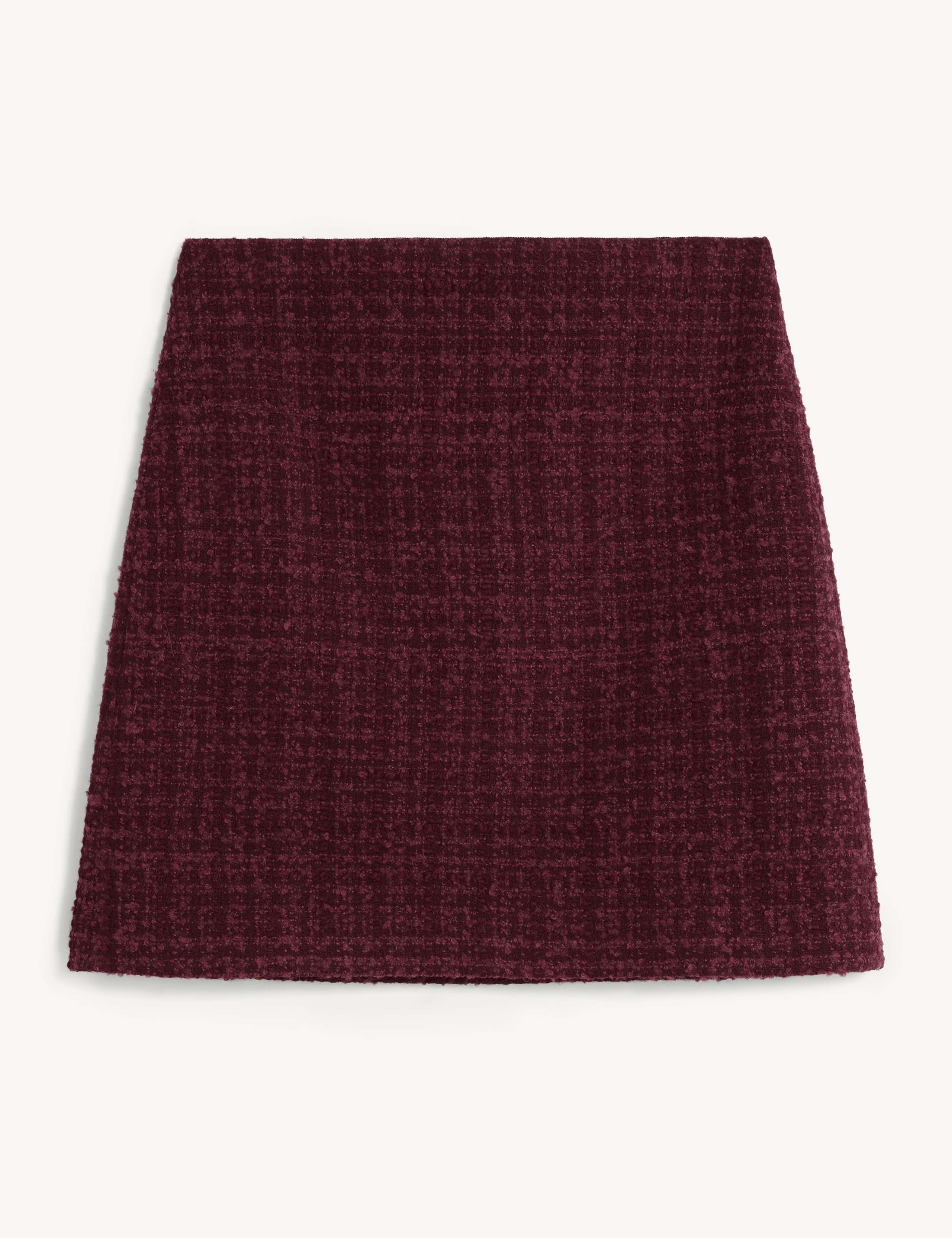 Textured Tweed Mini A-Line Skirt with Wool 2 of 6