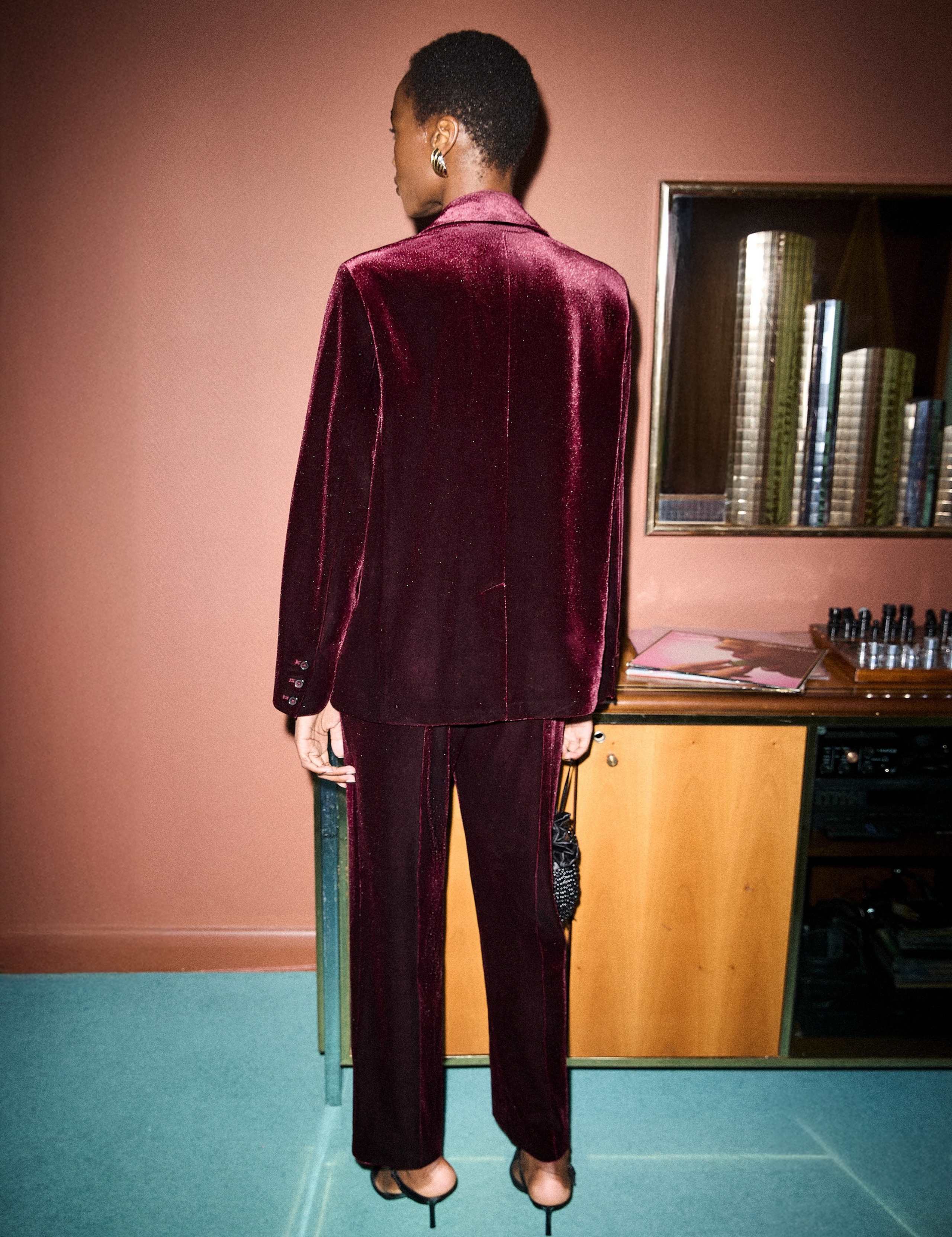 Velvet Straight Leg Trousers 2 of 4