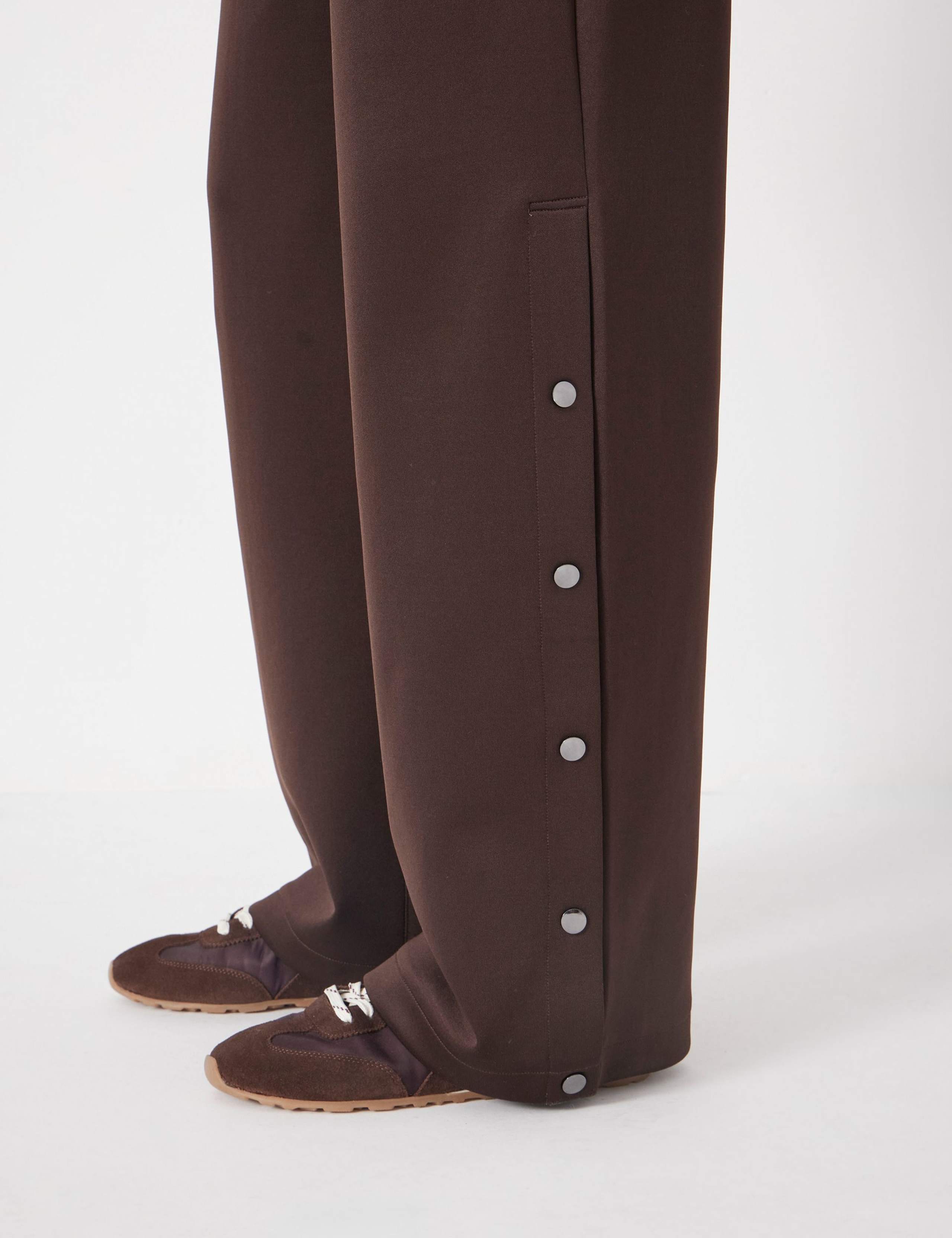 Cotton Blend Popper Detail Wide Leg Joggers 7 of 8