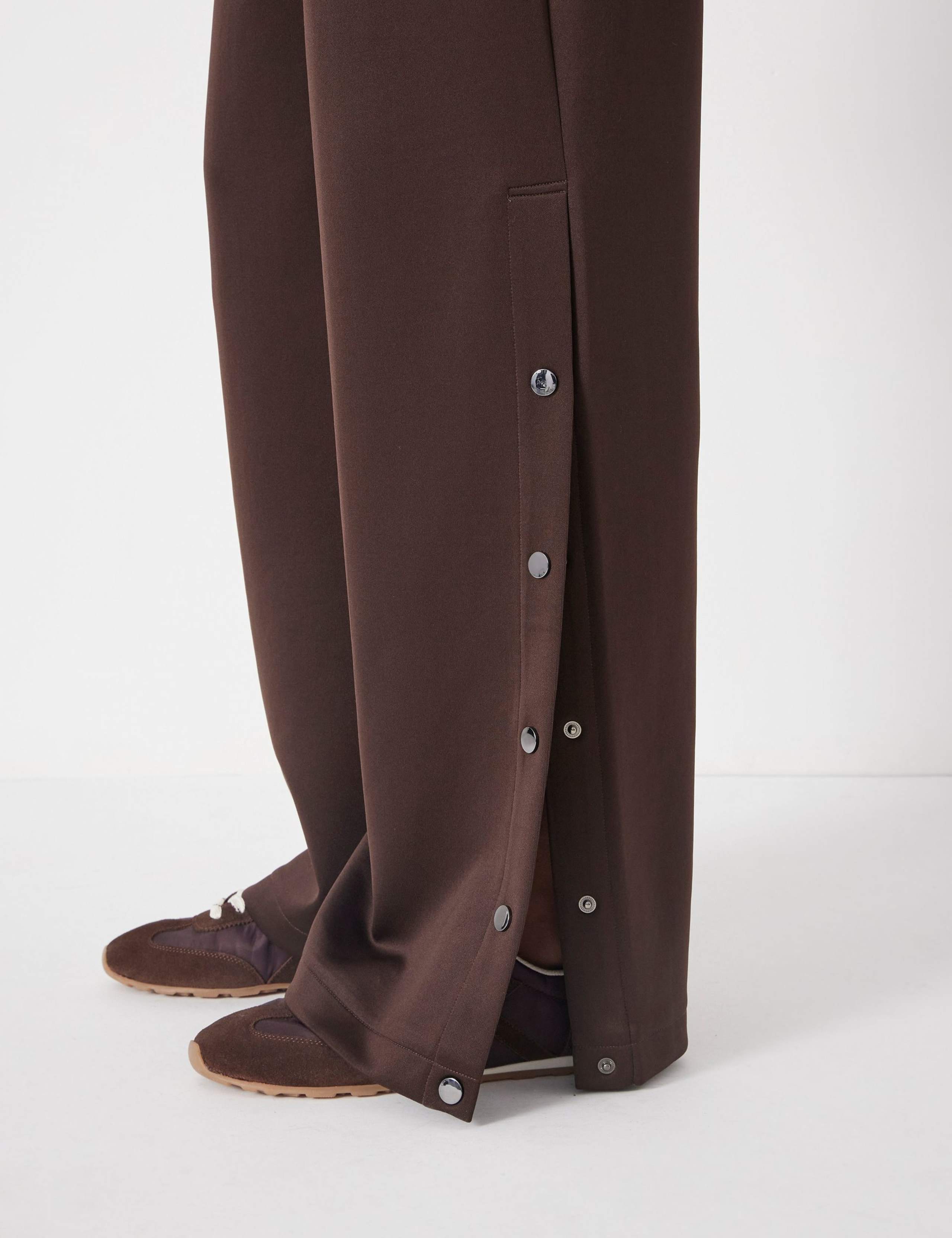 Cotton Blend Popper Detail Wide Leg Joggers 8 of 8