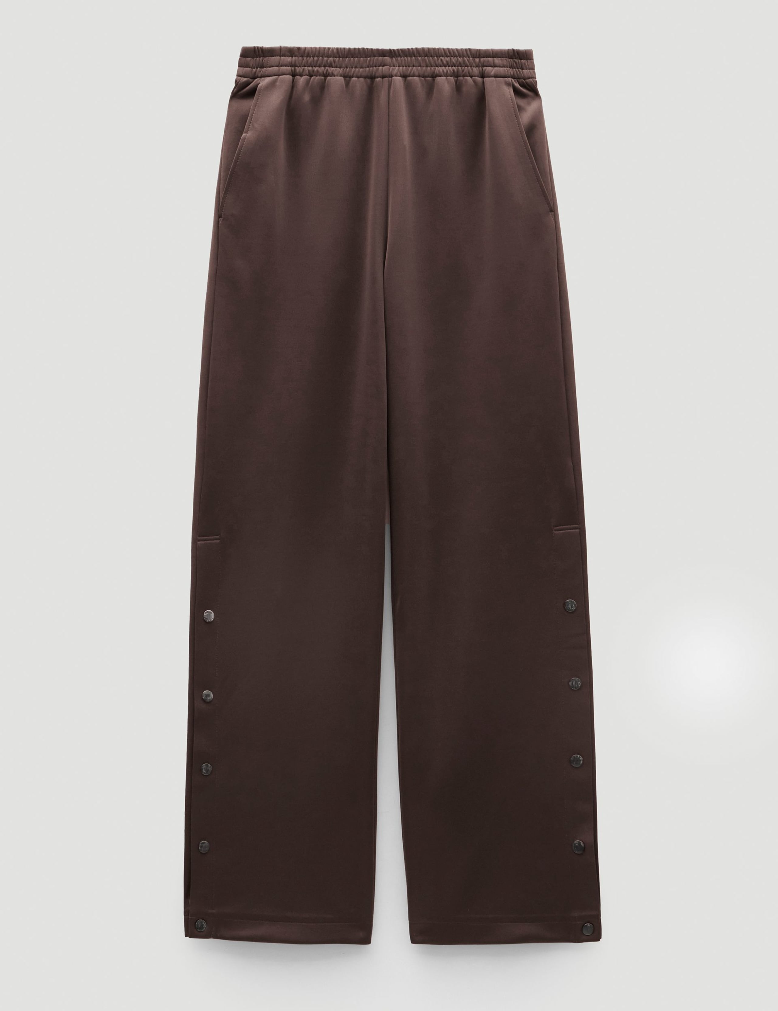 Cotton Blend Popper Detail Wide Leg Joggers 2 of 8