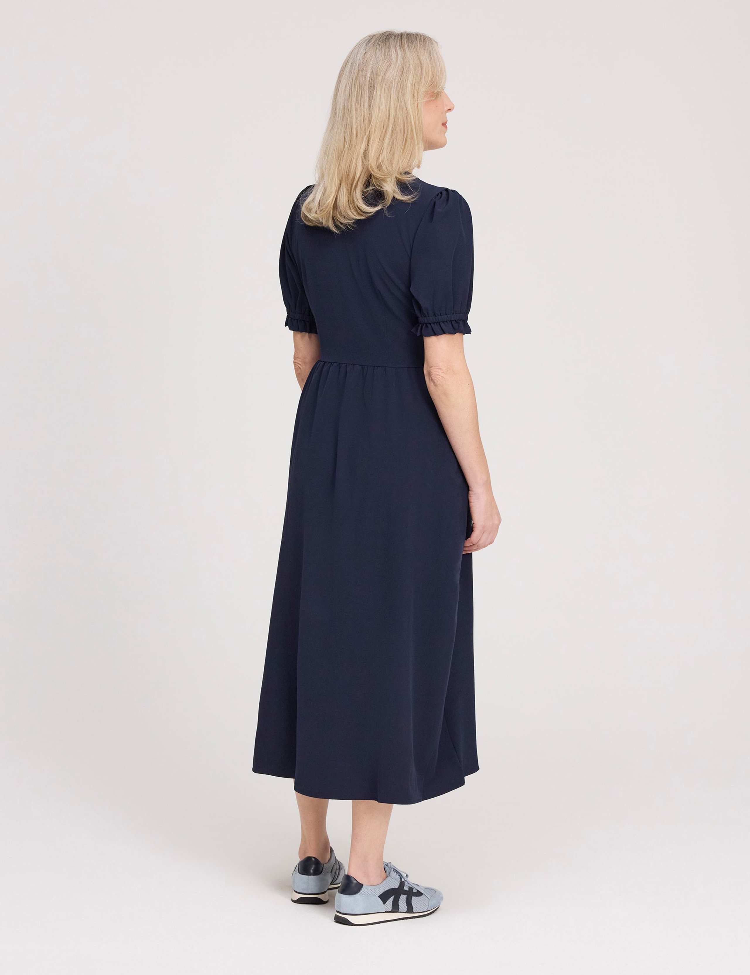 V-Neck Button Through Midi Tea Dress 4 of 5