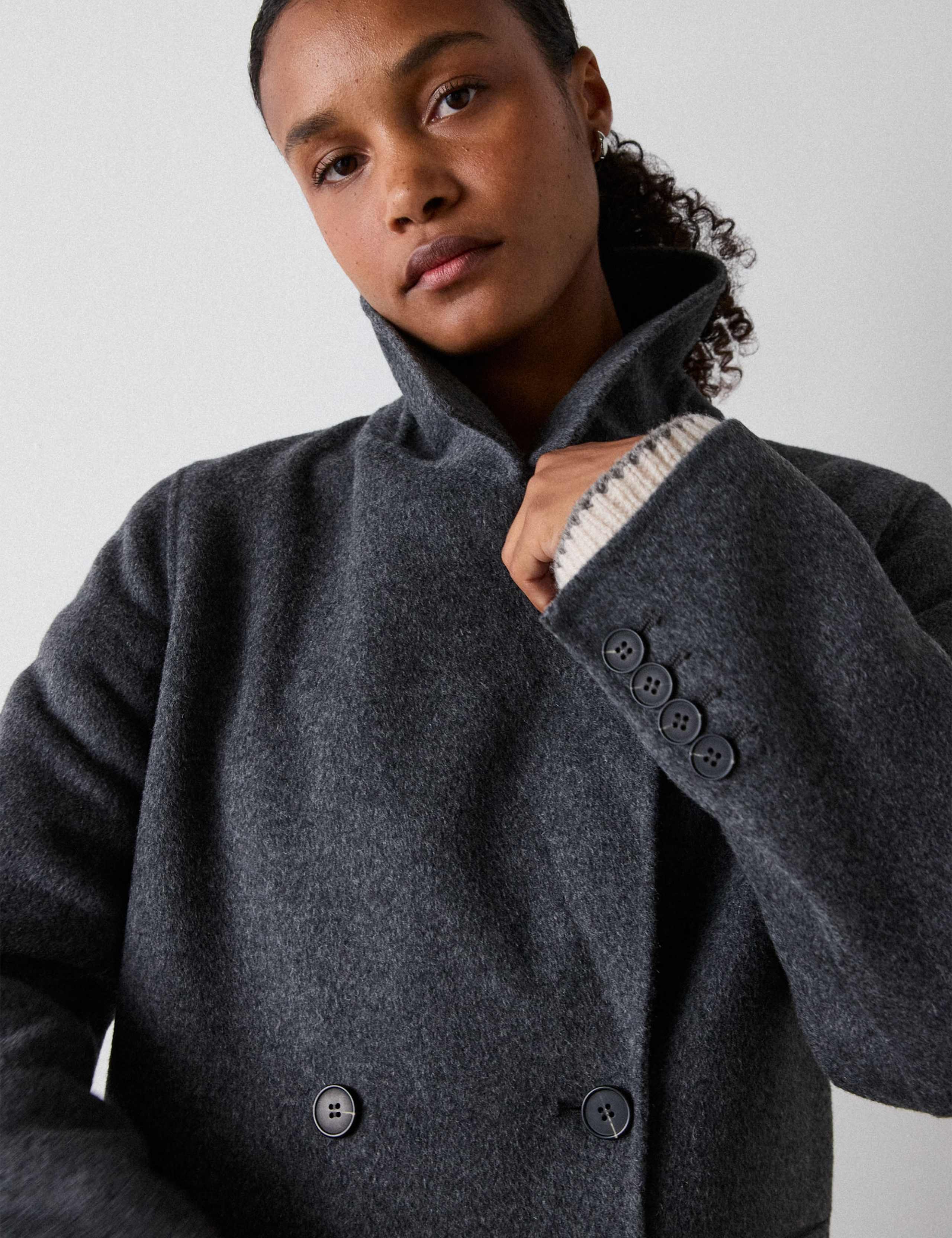 Double Faced Wool Rich Longline Coat 4 of 6