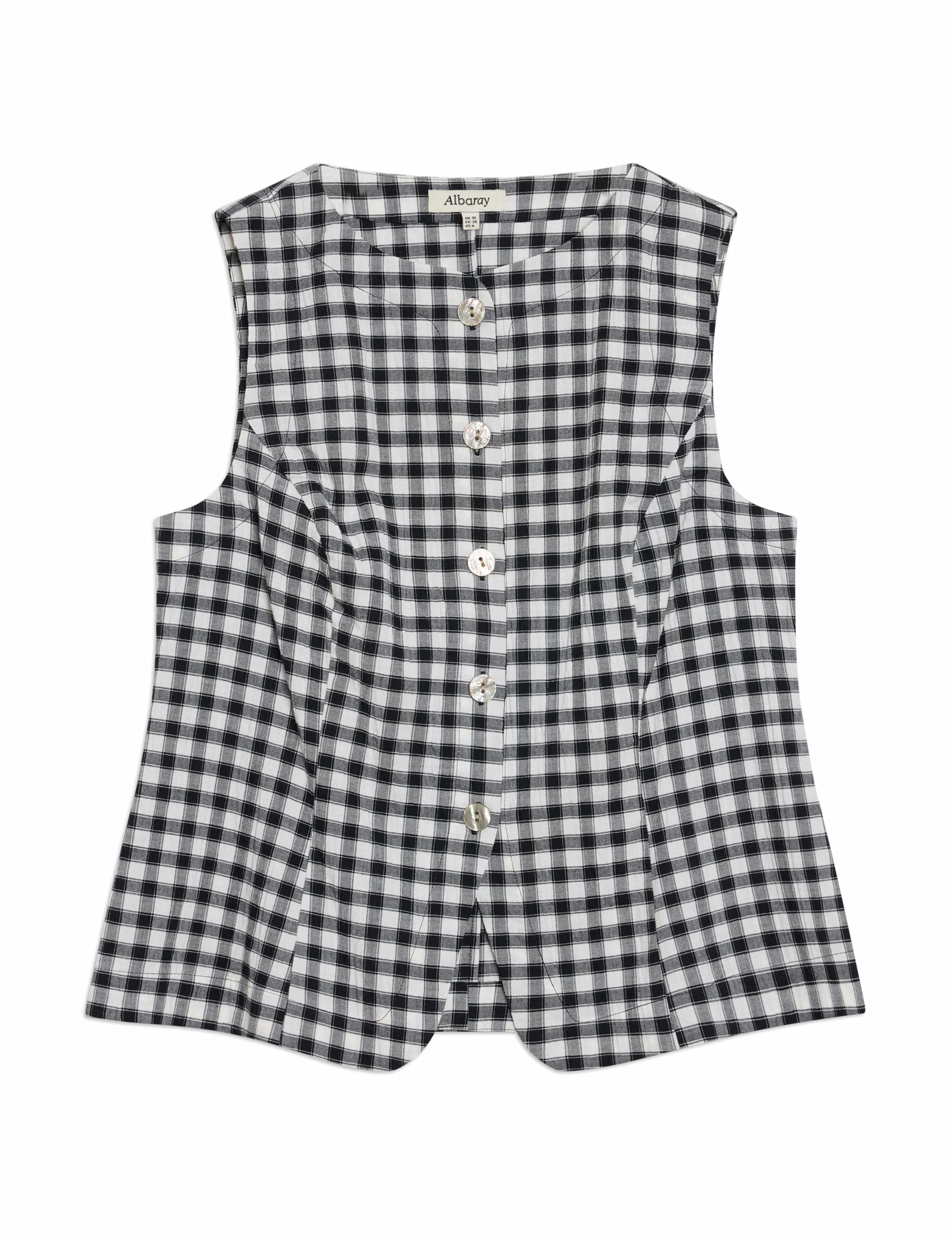 Cotton Rich Gingham Button Detail Top 2 of 8