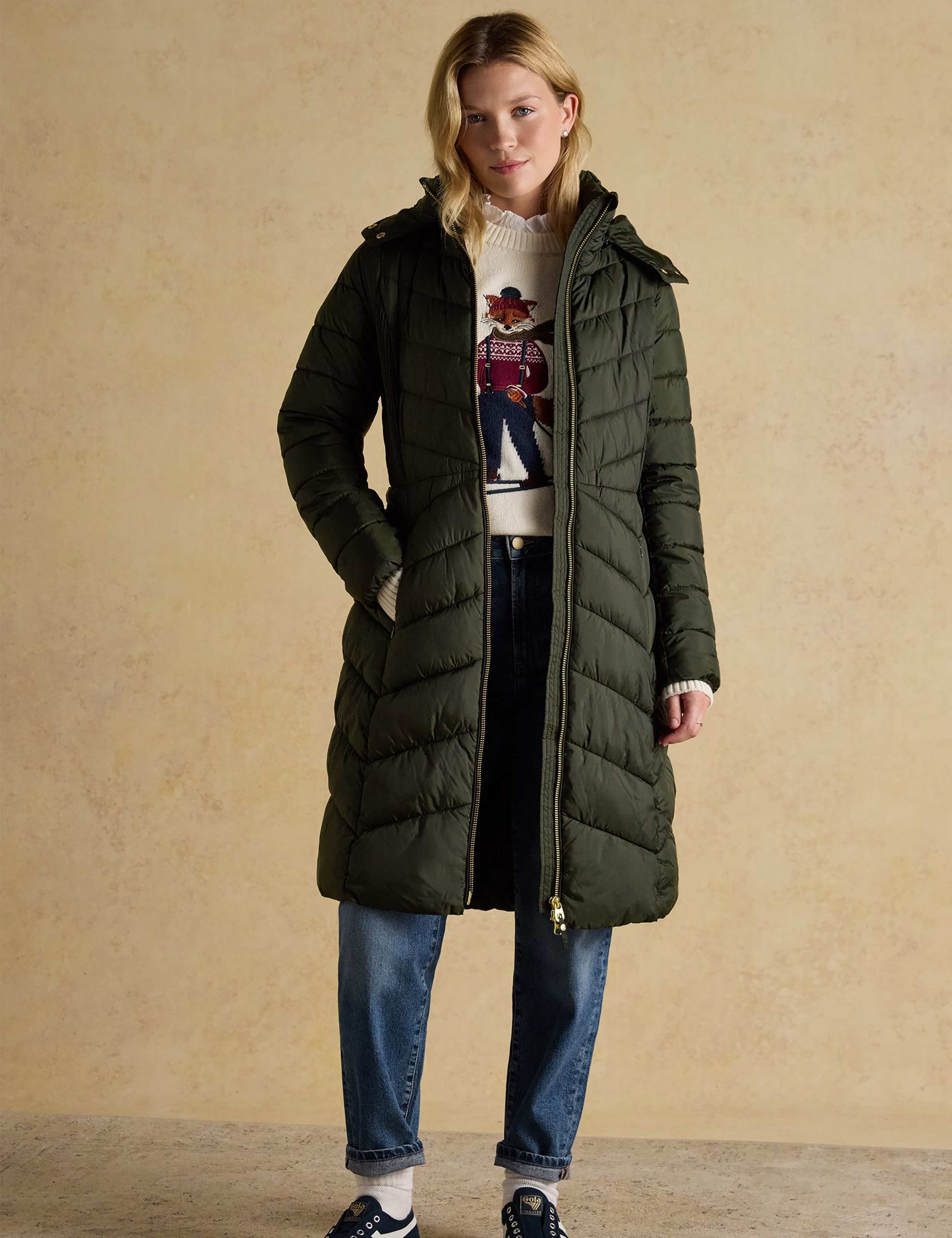 Textured Longline Puffer Coat 1 of 5