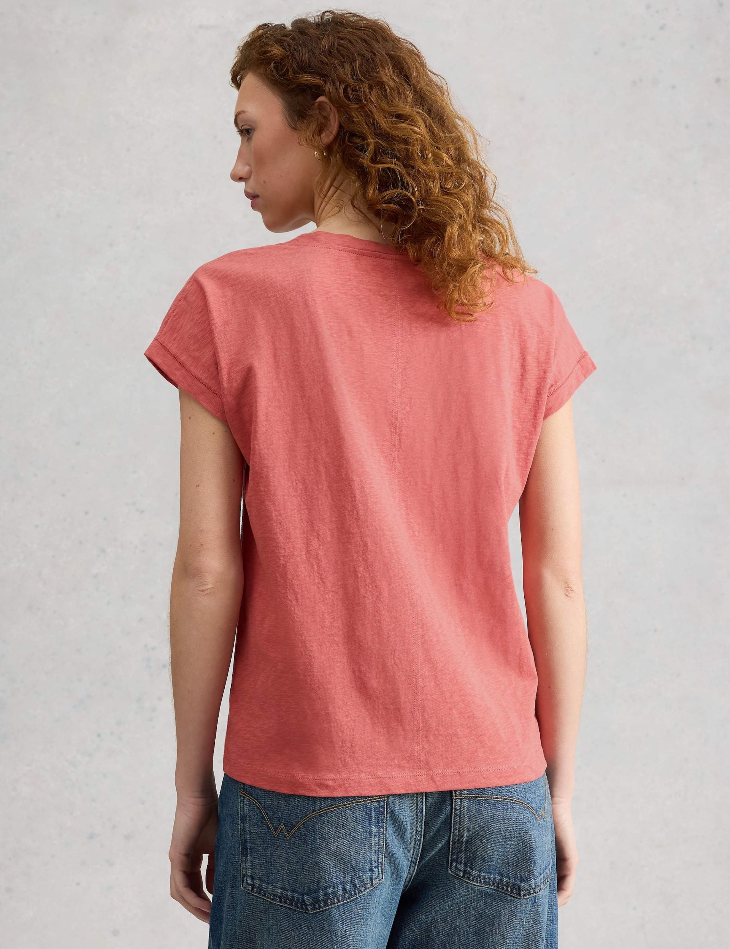 Pure Cotton Jersey V-Neck T-Shirt 3 of 6