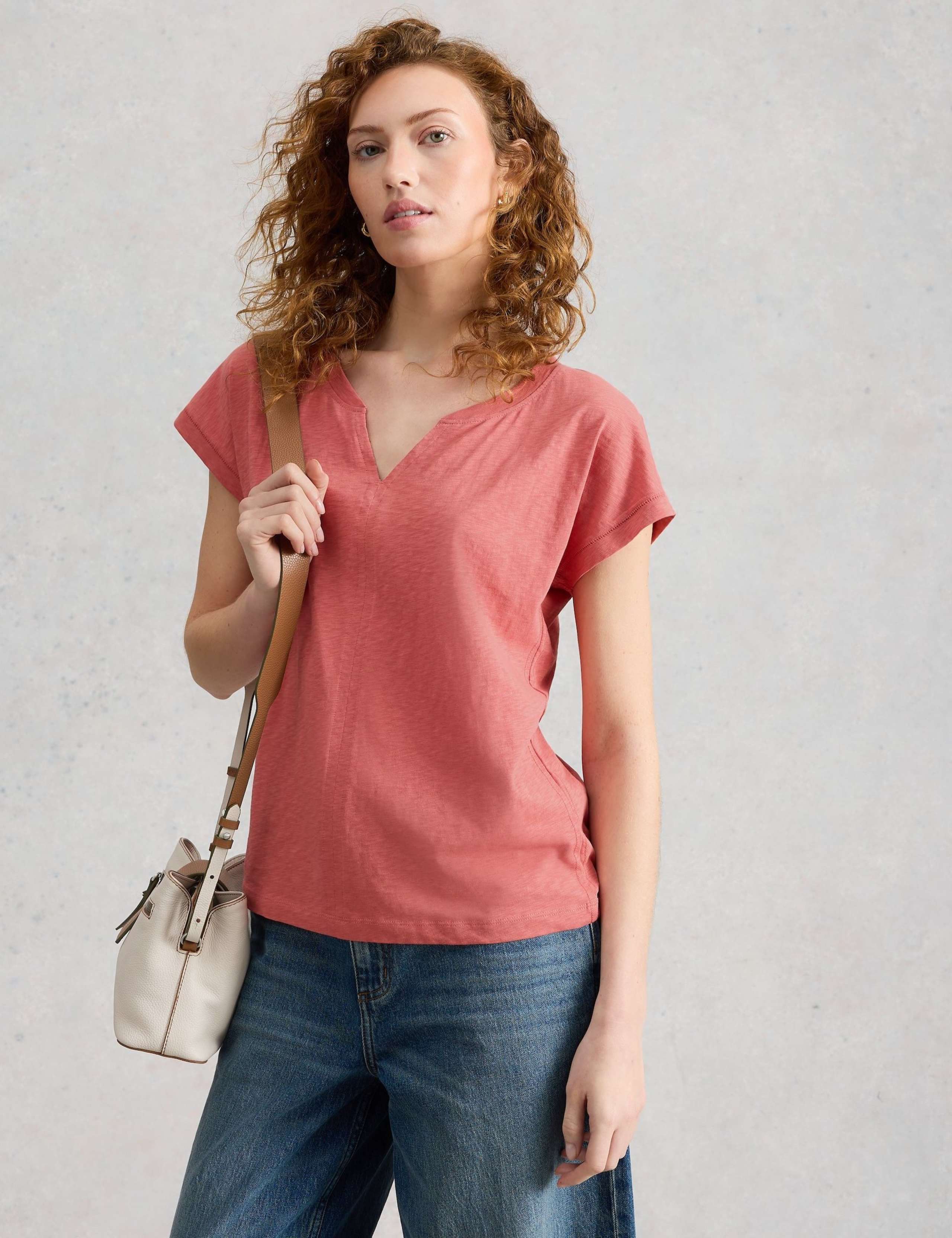 Pure Cotton Jersey V-Neck T-Shirt 5 of 6