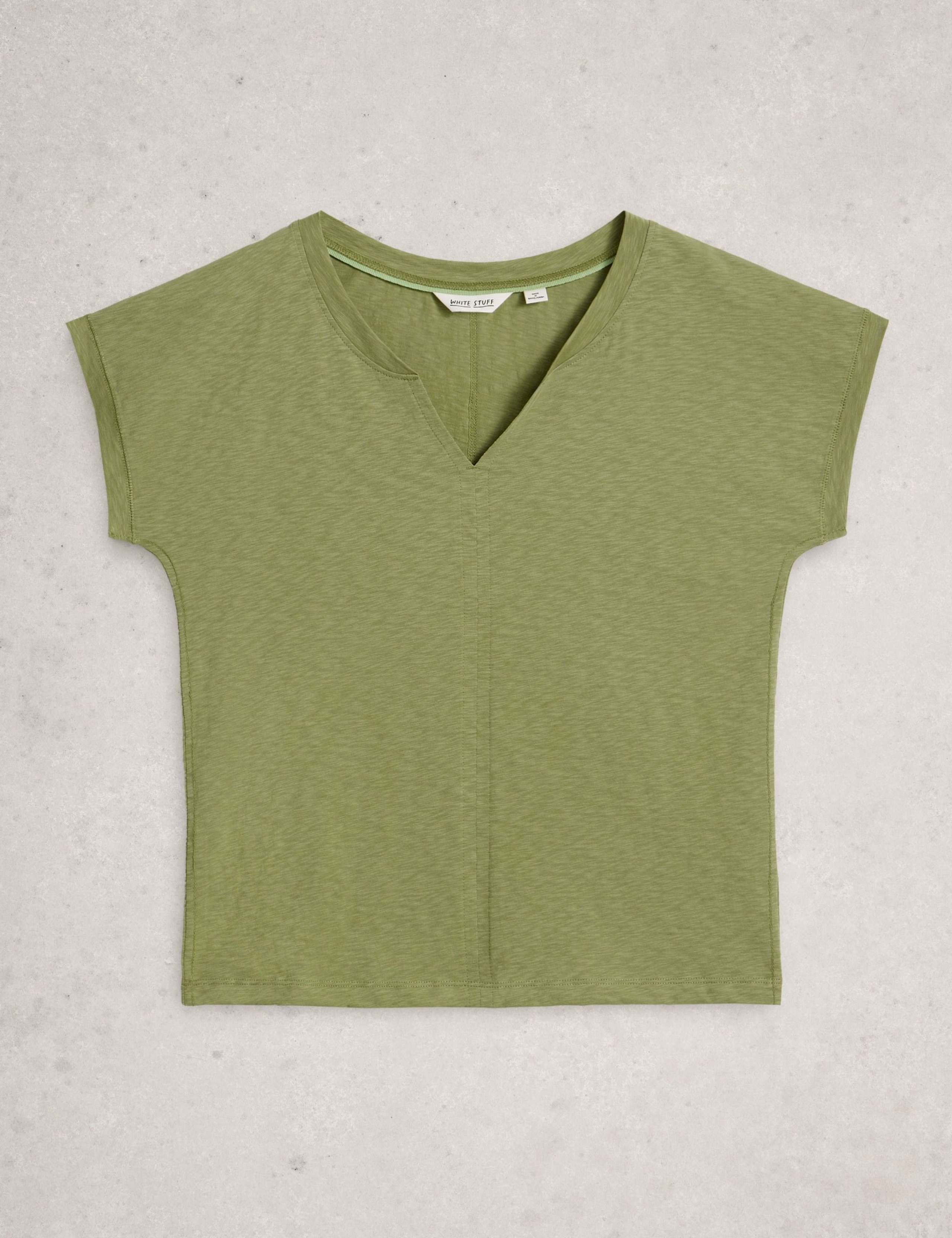Pure Cotton Jersey V-Neck T-Shirt 2 of 6