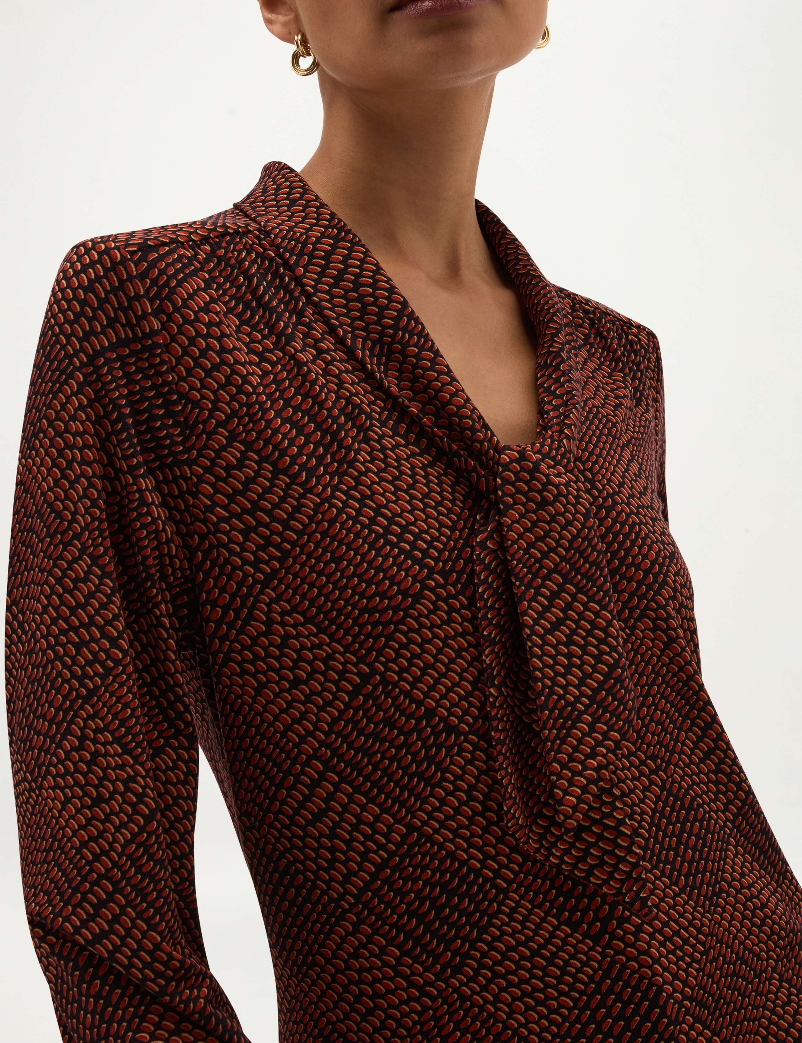 Printed Tie Neck Blouse 6 of 6