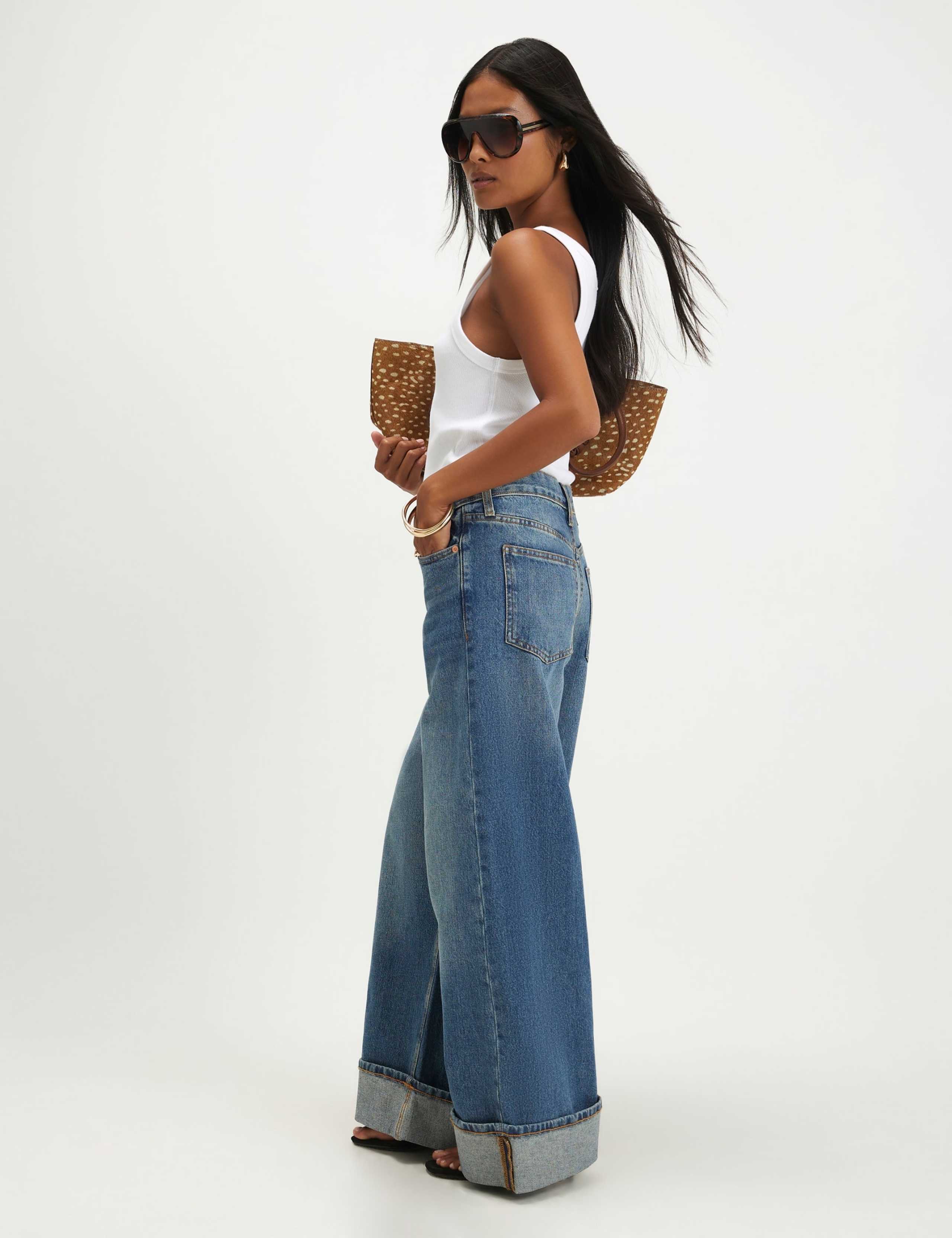 Turn Up Hem Wide Leg Jean 1 of 6