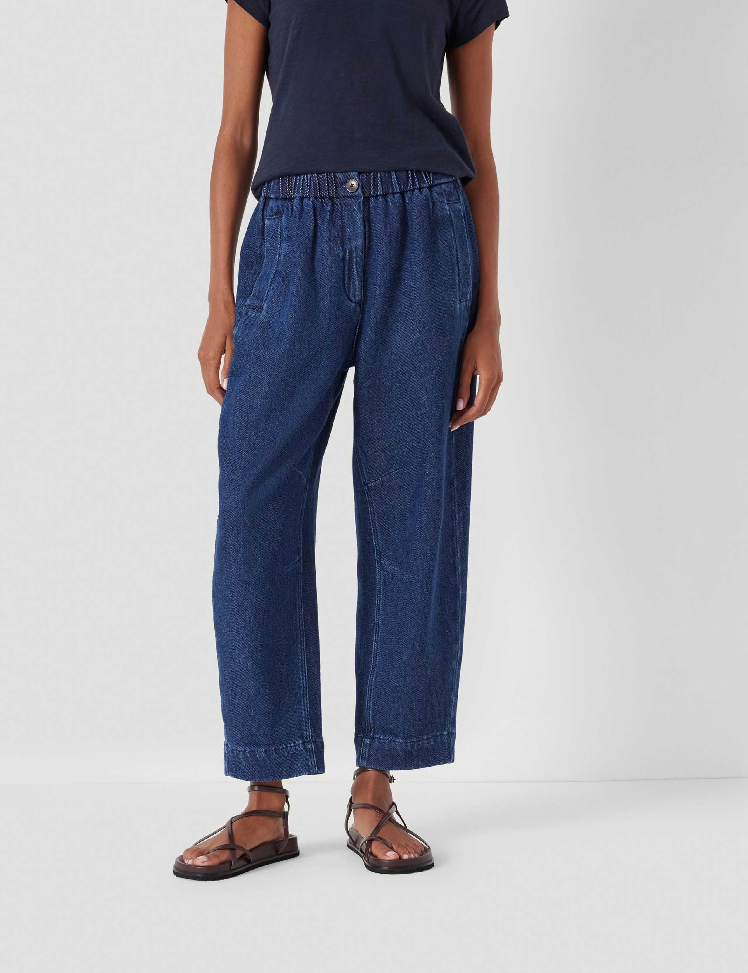 Denim Mid Rise Barrel Leg Jeans 1 of 6