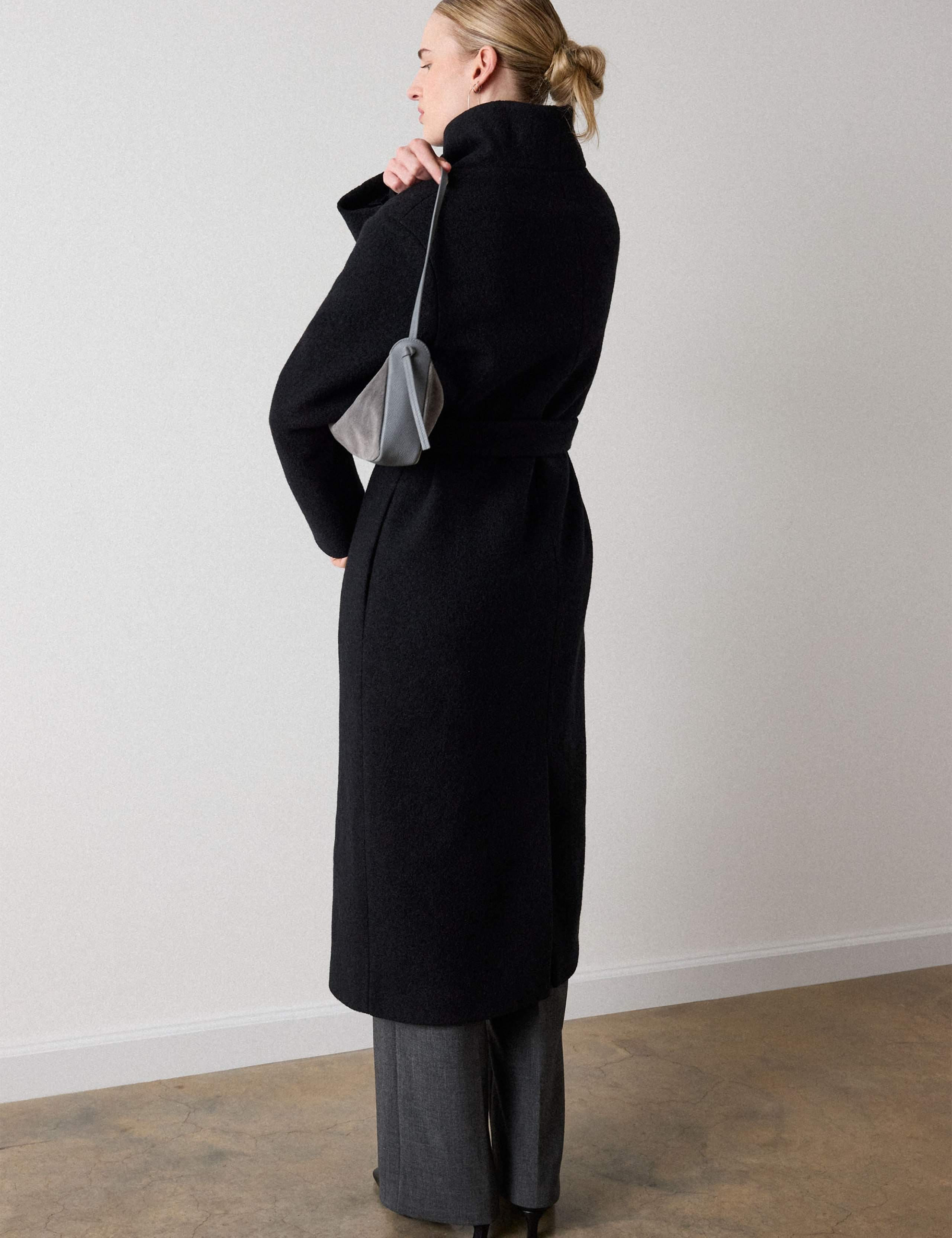 Pure Wool Funnel Neck Trench Coat 4 of 6