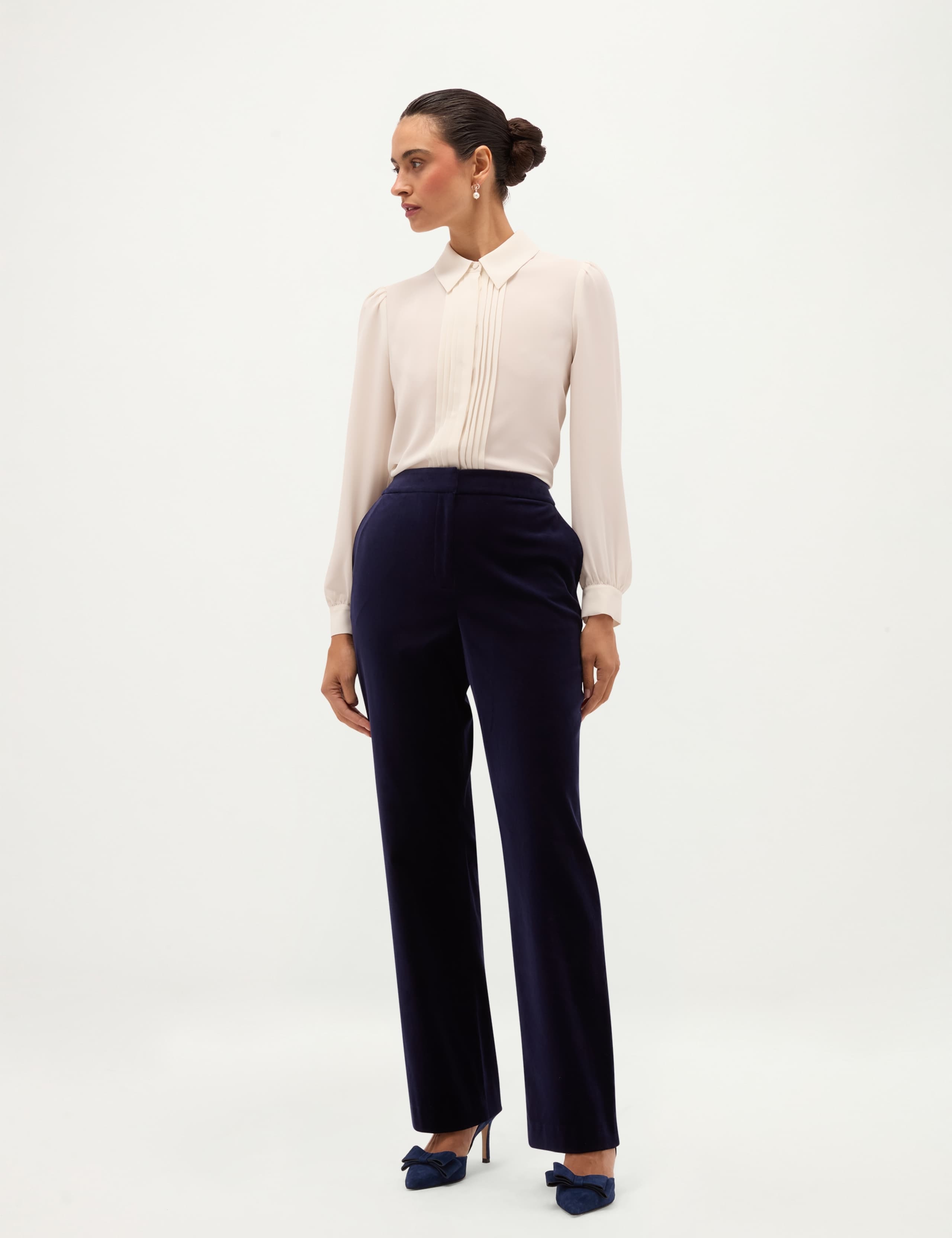 Velvet Straight Leg Trousers 1 of 5