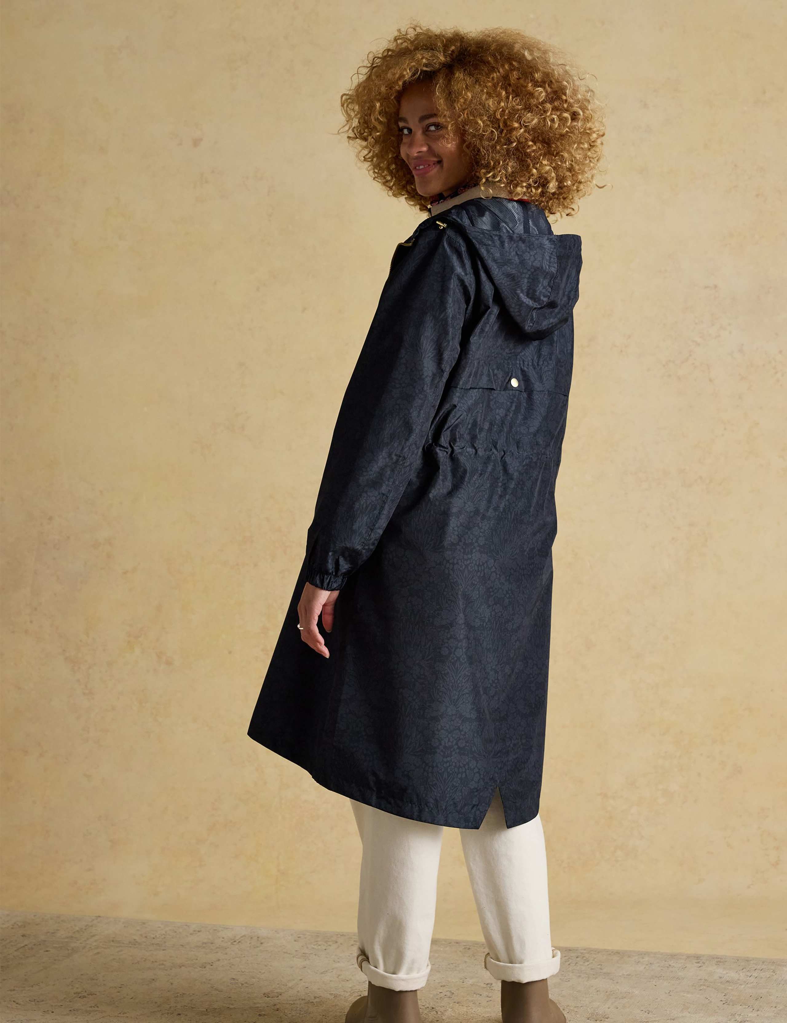 Packable Waterproof Geometric Hooded Raincoat 5 of 9