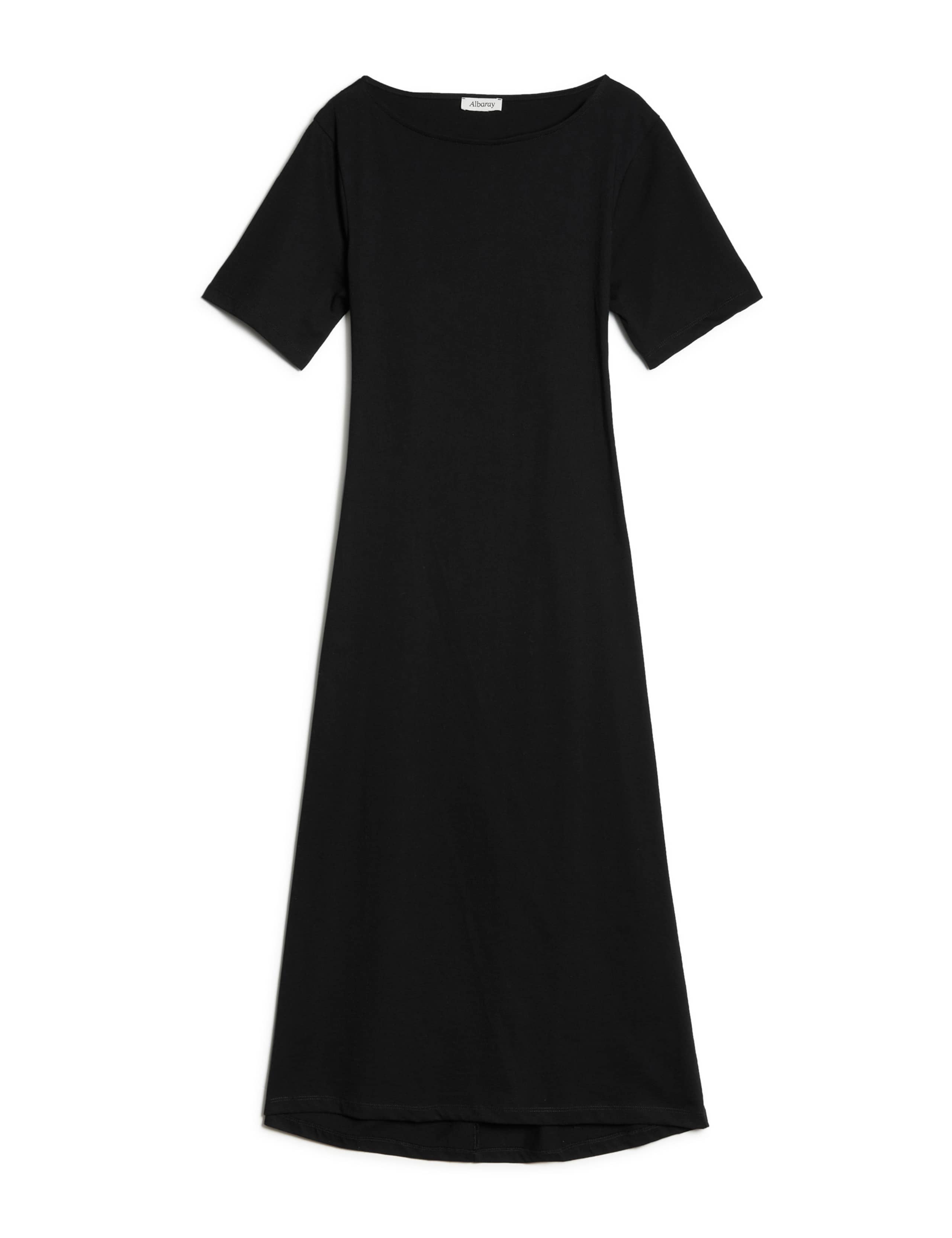 Pure Cotton Slash Neck Midi Skater Dress 2 of 4