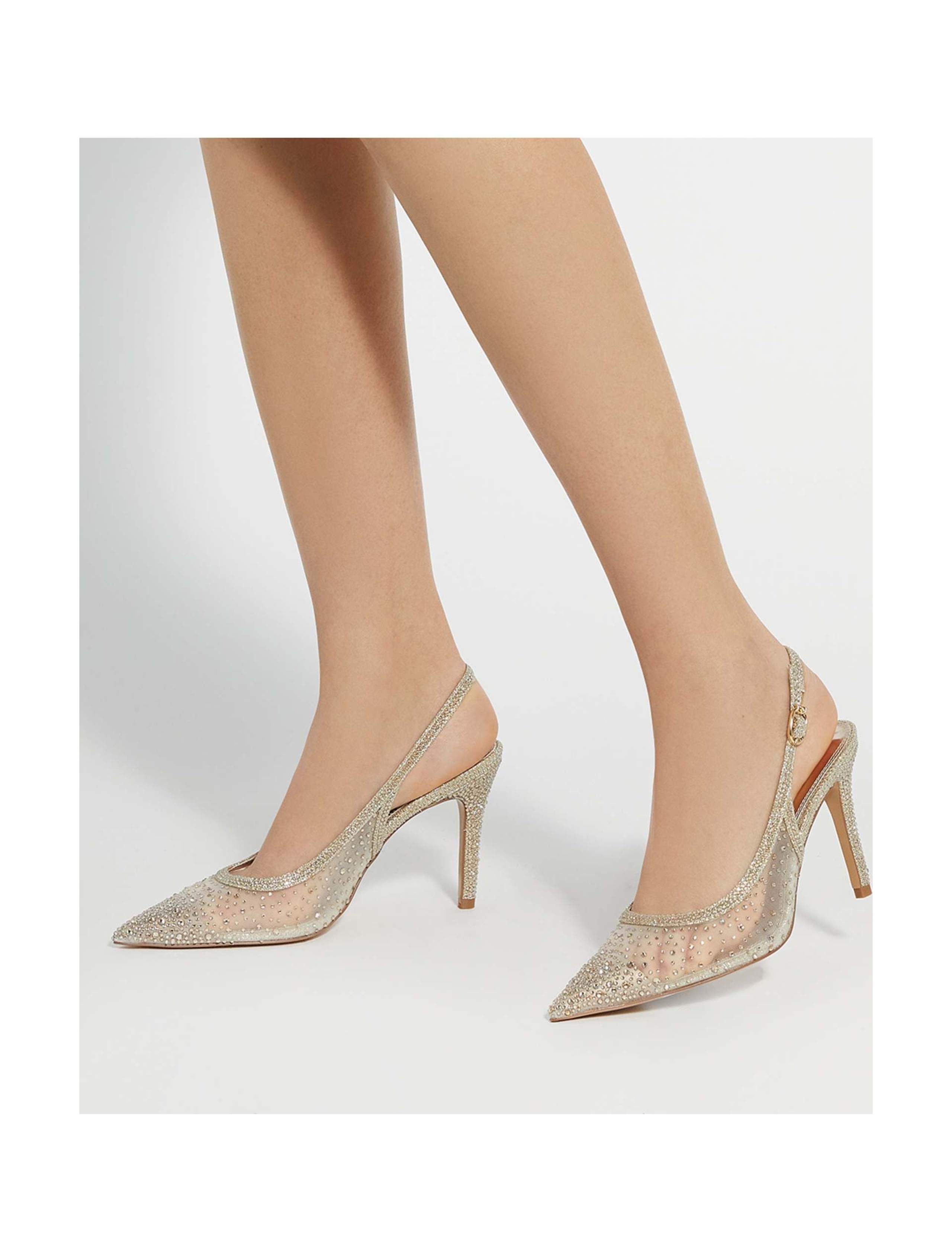 Sparkly High Heel Slingback Shoes 5 of 6