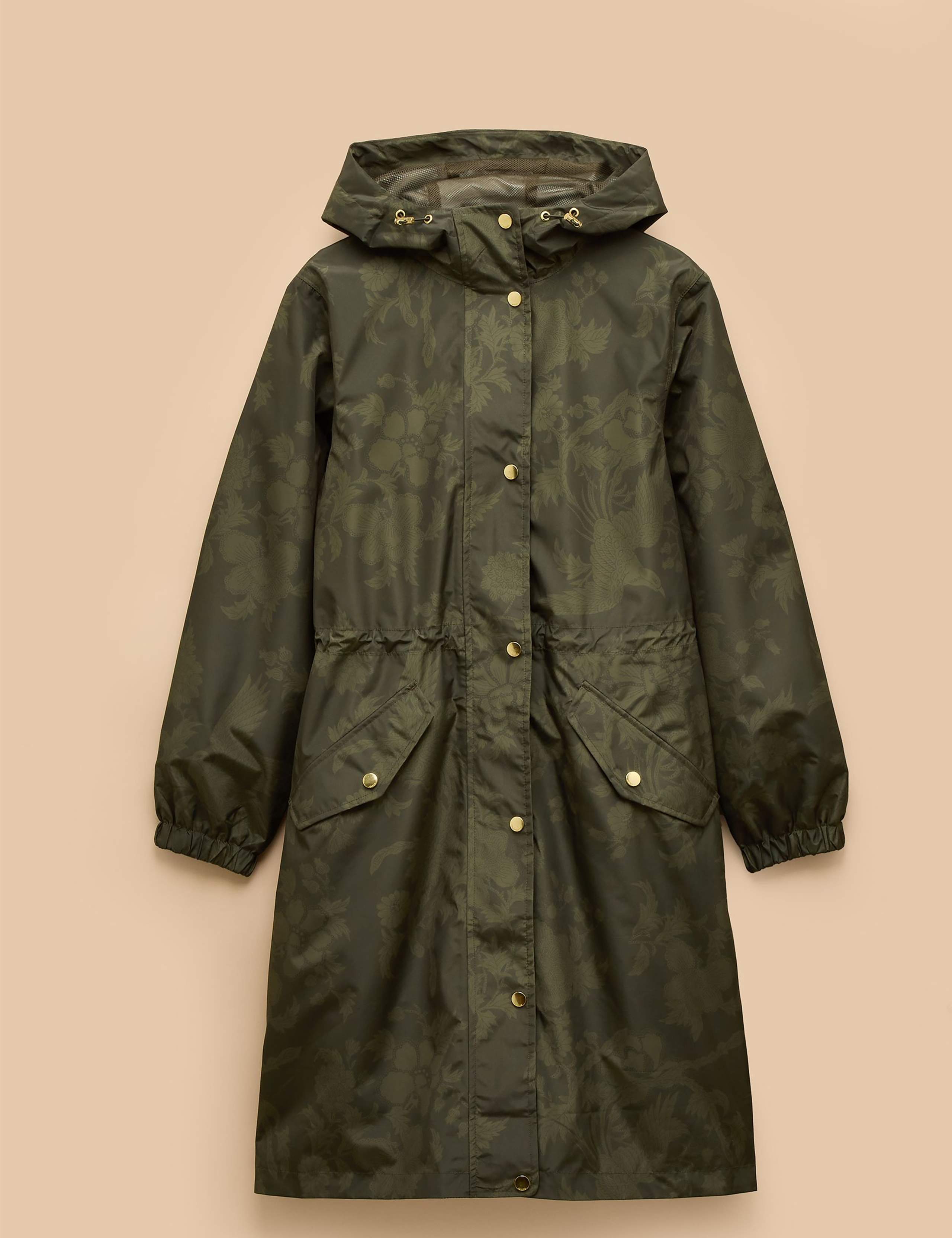 Waterproof Floral Hooded Relaxed Raincoat 2 of 10