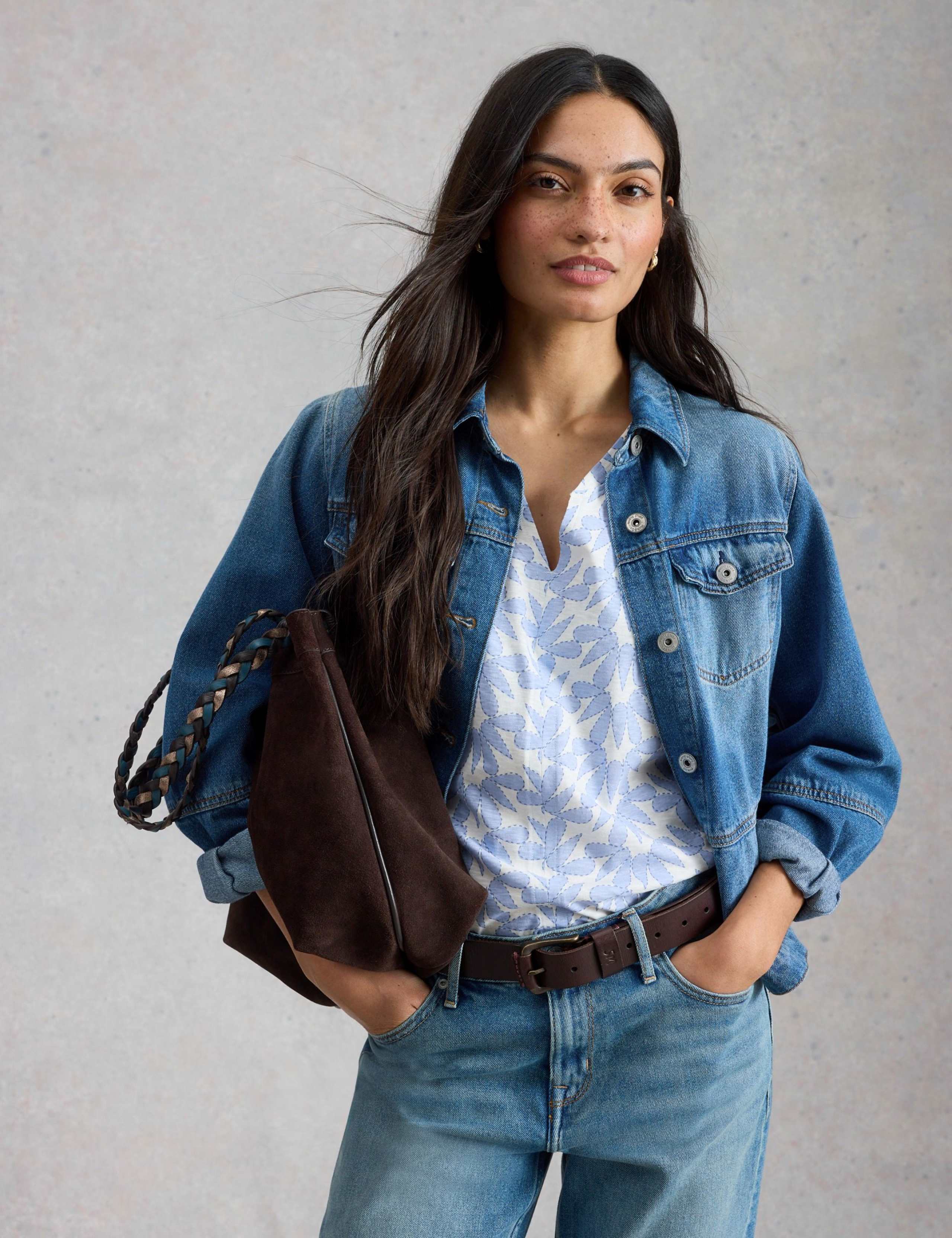 Pure Cotton Print Notch Neck T-Shirt 5 of 6