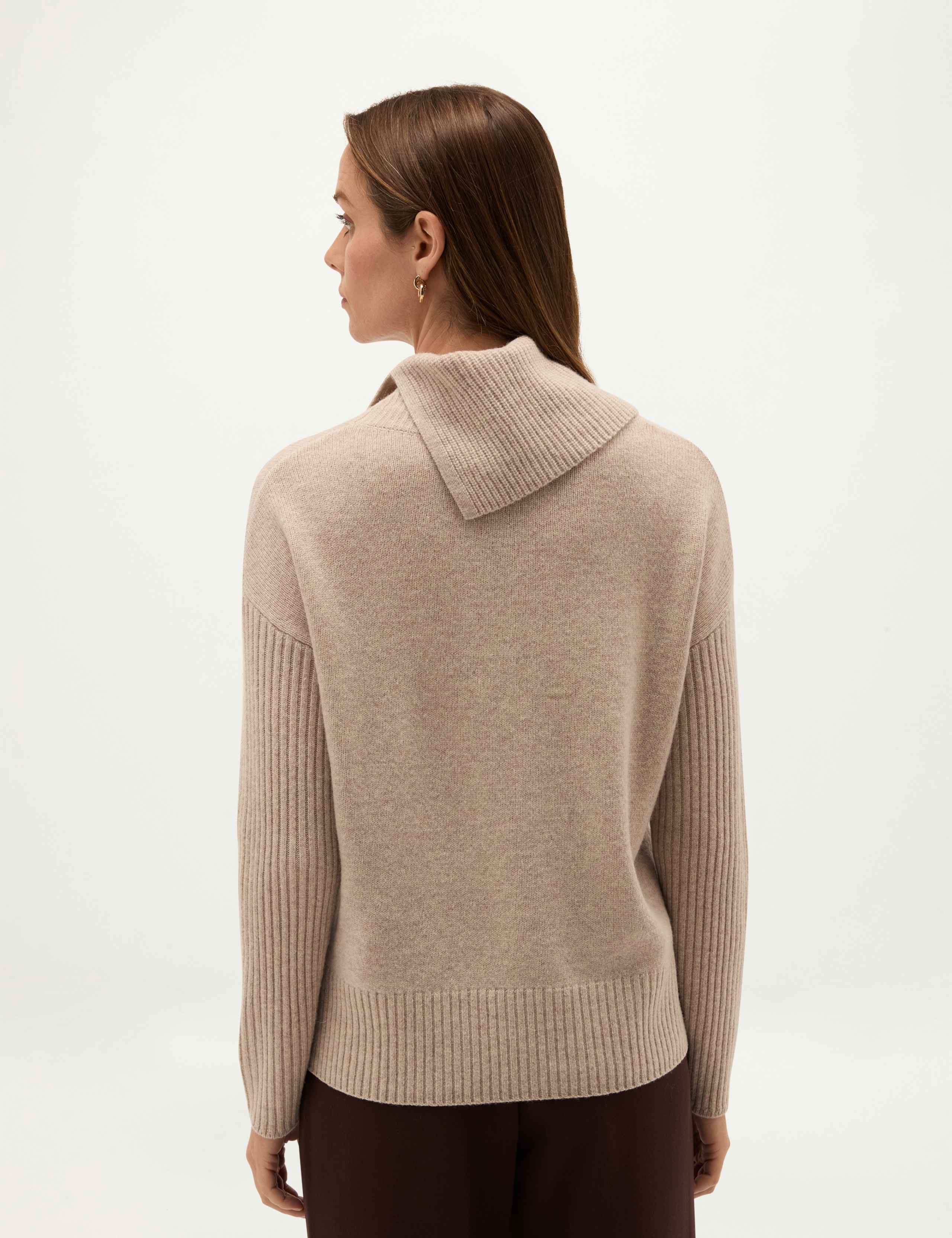 Merino Wool Rich Shawl Neck Jumper 5 of 5