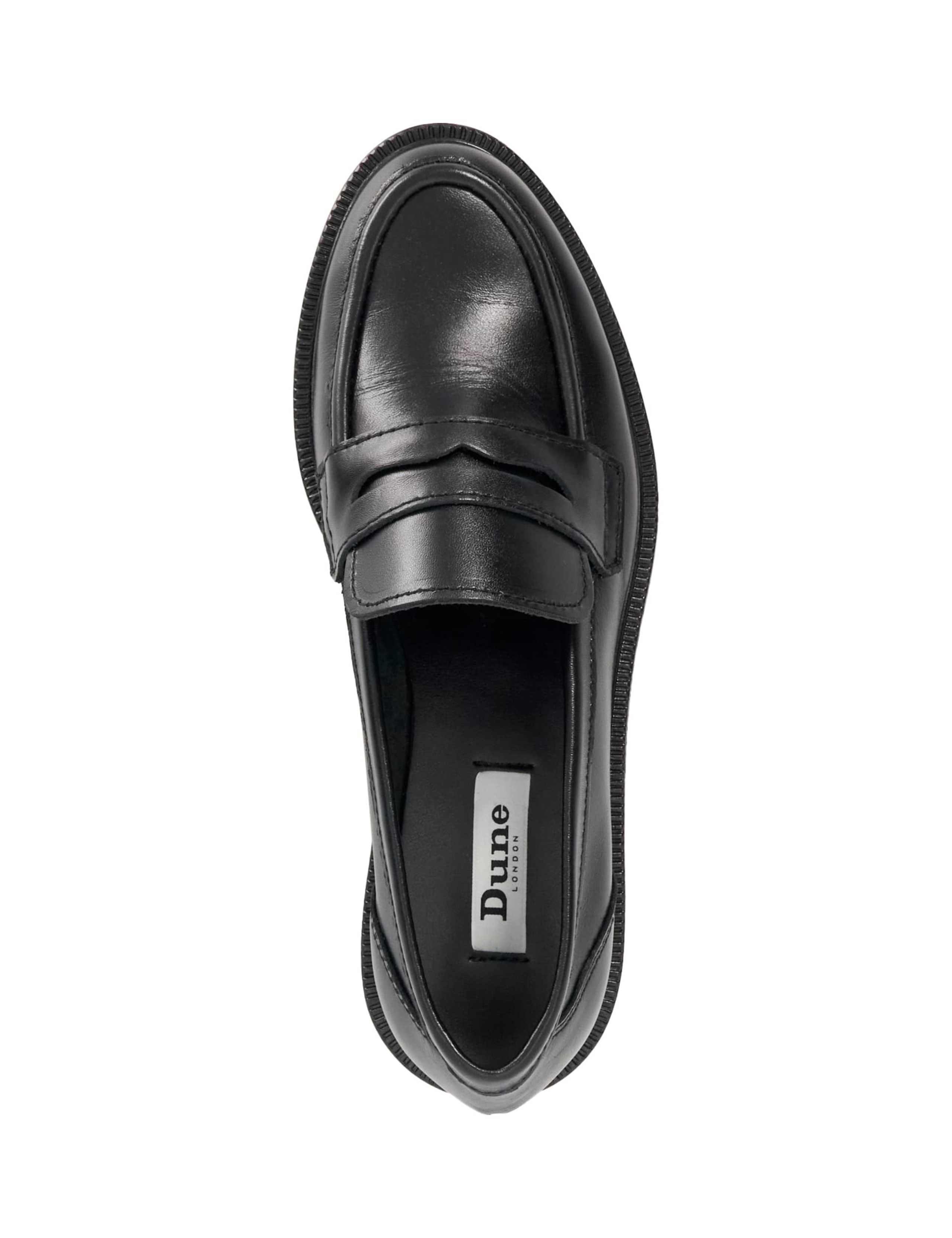Leather Block Heel Penny Loafers 4 of 5