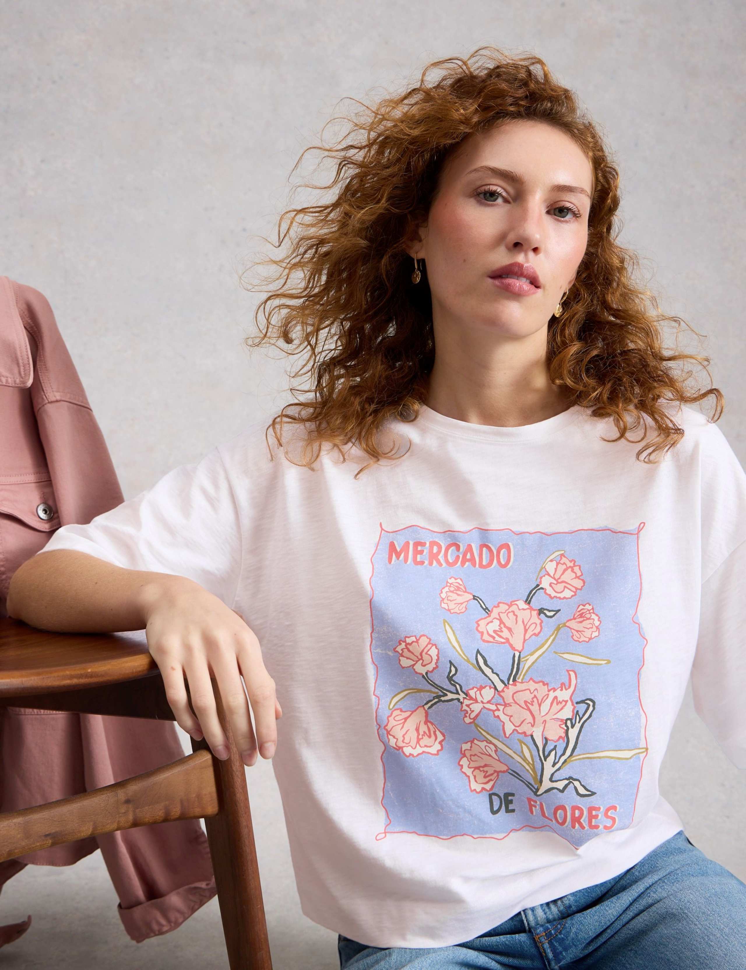 Pure Cotton Flower Graphic T-Shirt 5 of 6