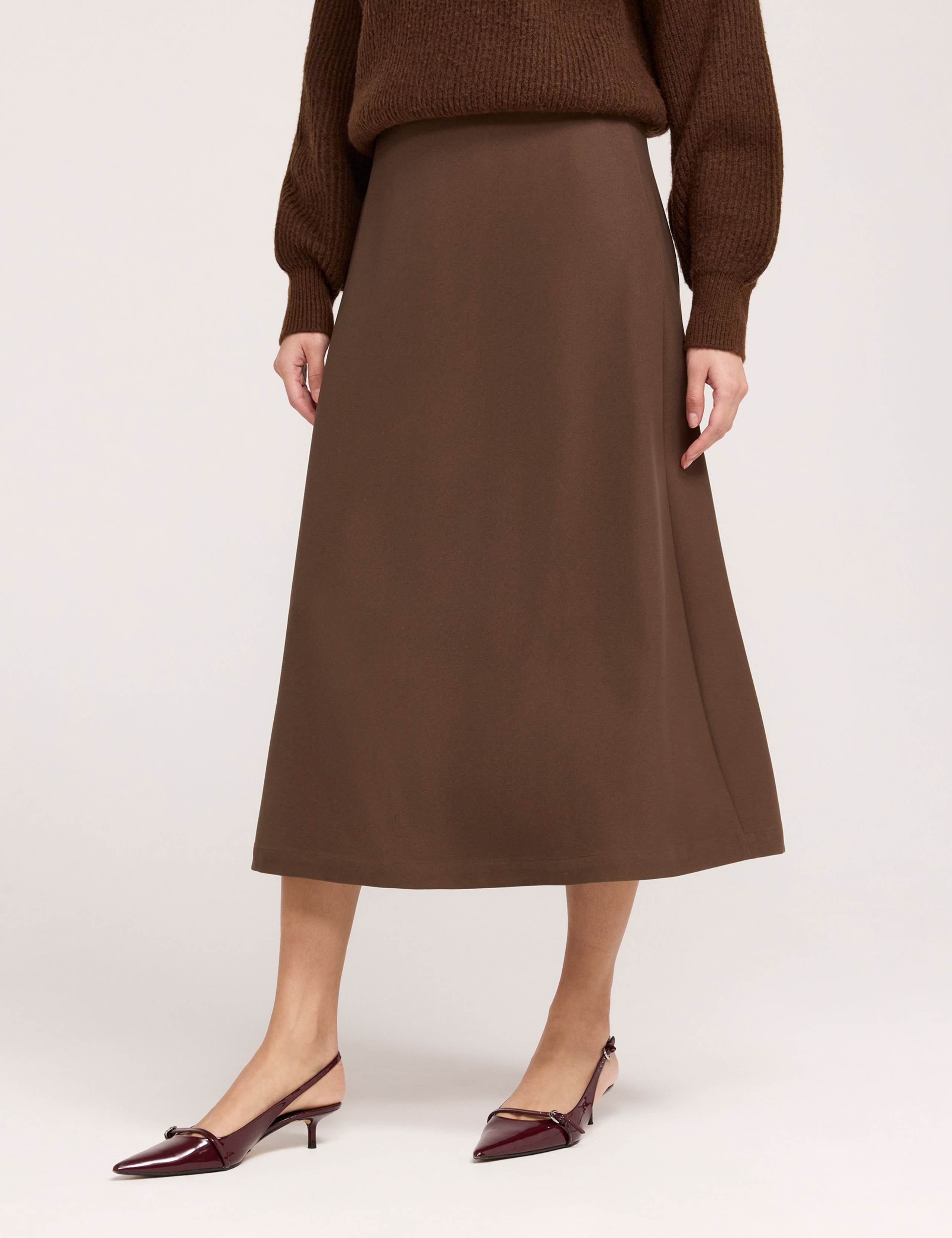 Twill Midi A-Line Skirt 2 of 6