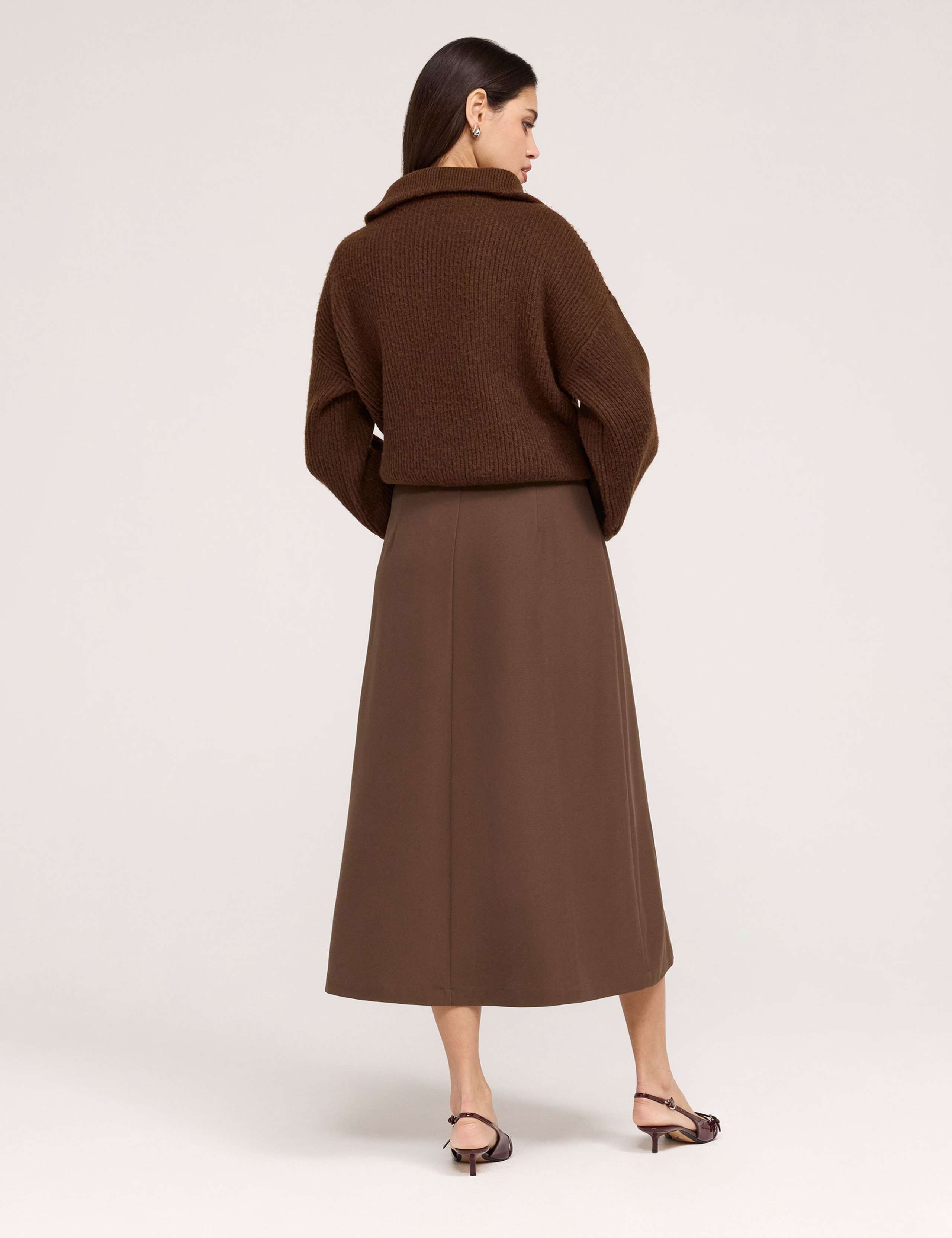 Twill Midi A-Line Skirt 5 of 6