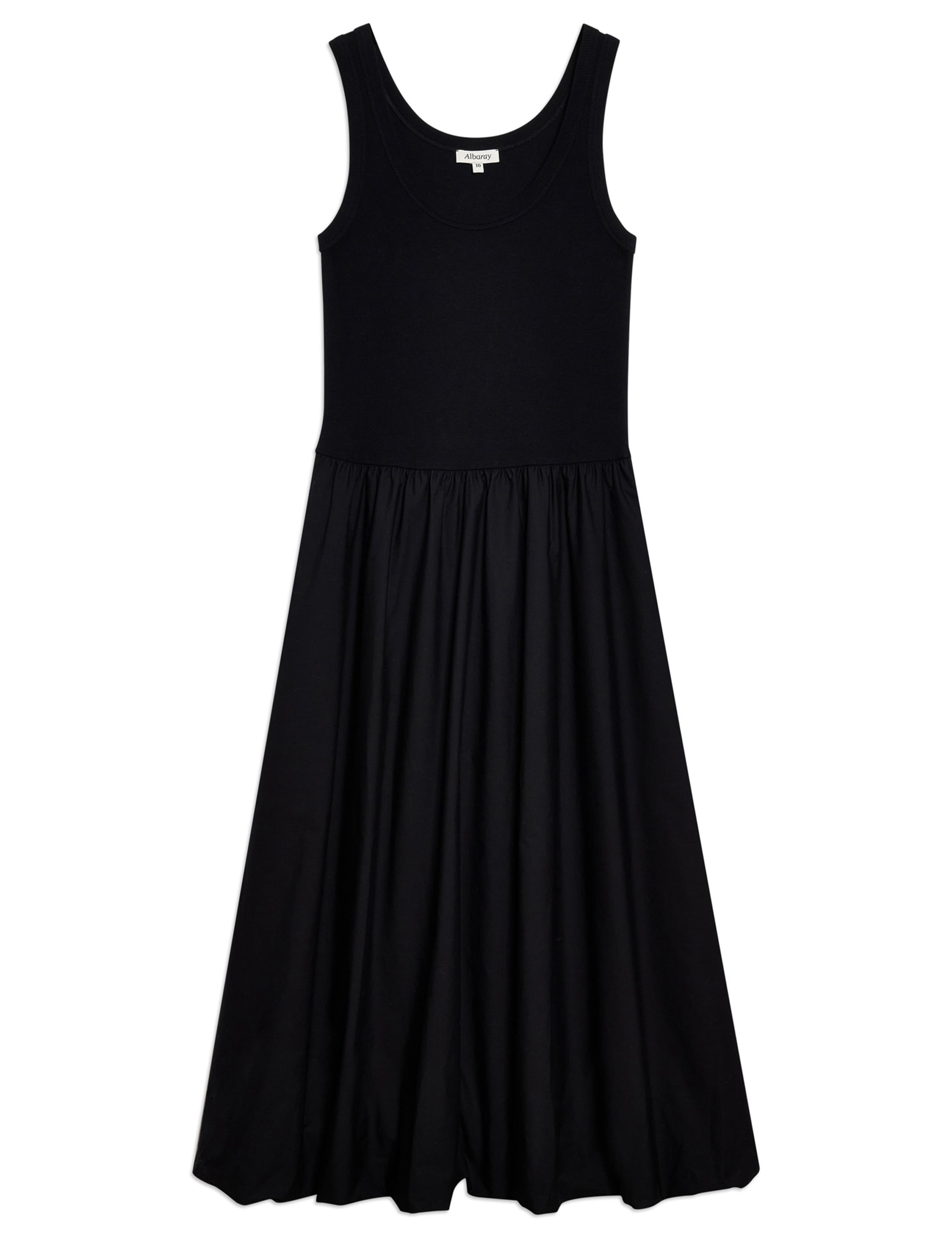 Cotton Rich Round Neck Midi Waisted Dress 2 of 4