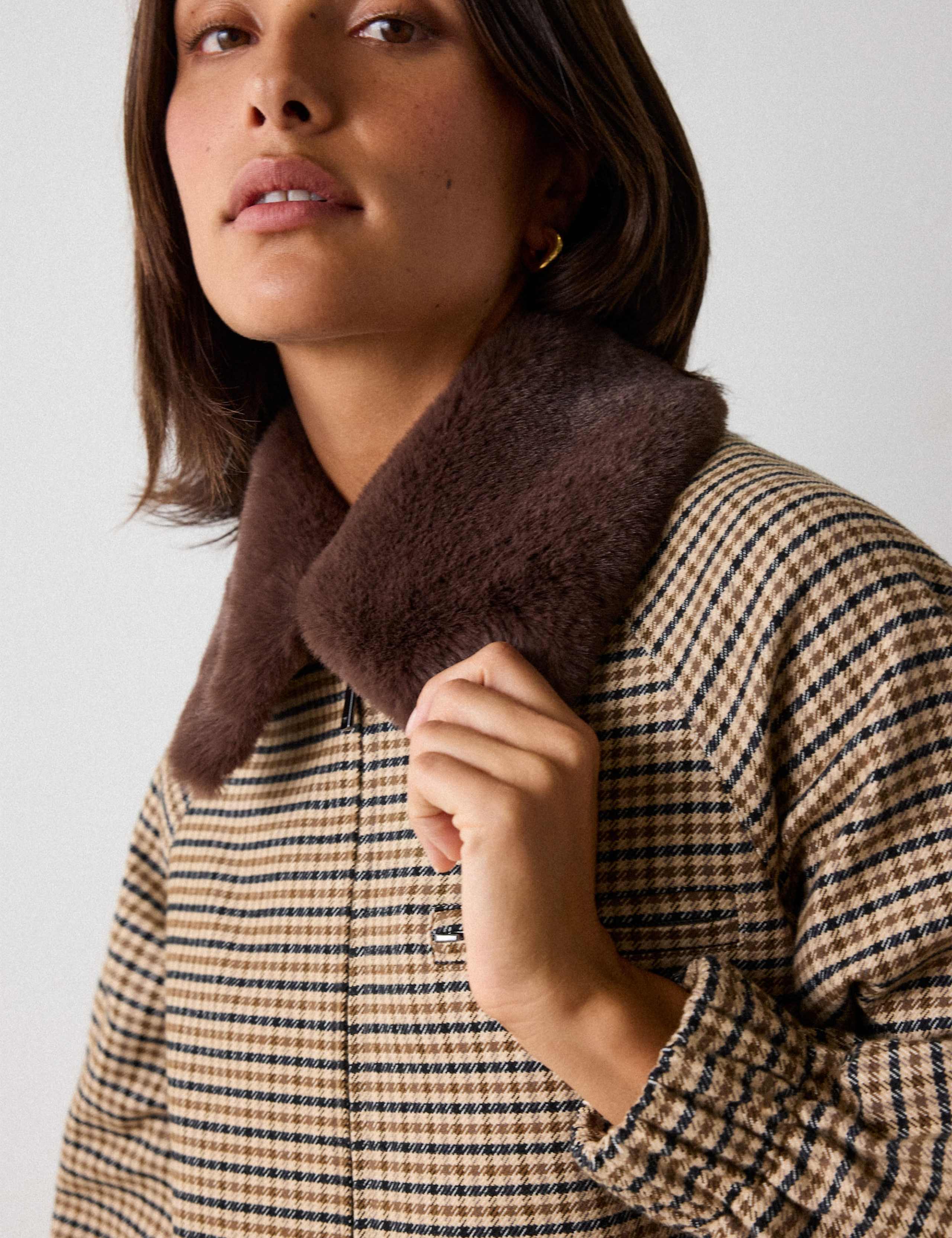 Cotton Rich Checked Bomber Jacket 5 of 7