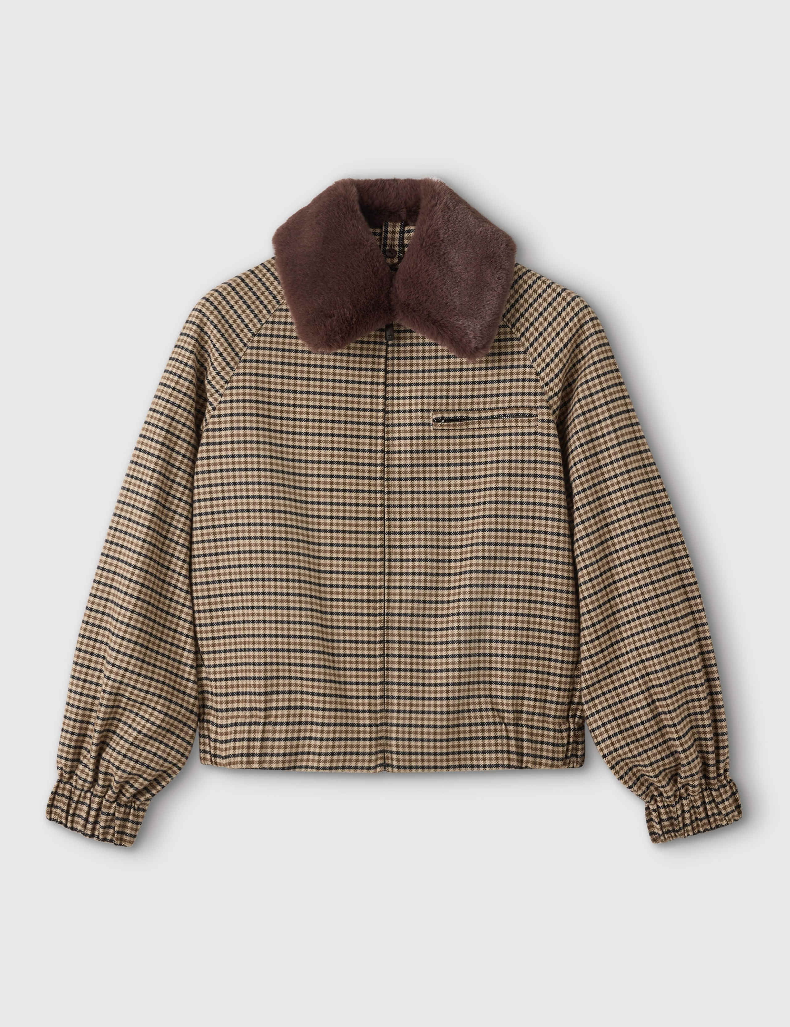 Cotton Rich Checked Bomber Jacket 2 of 7