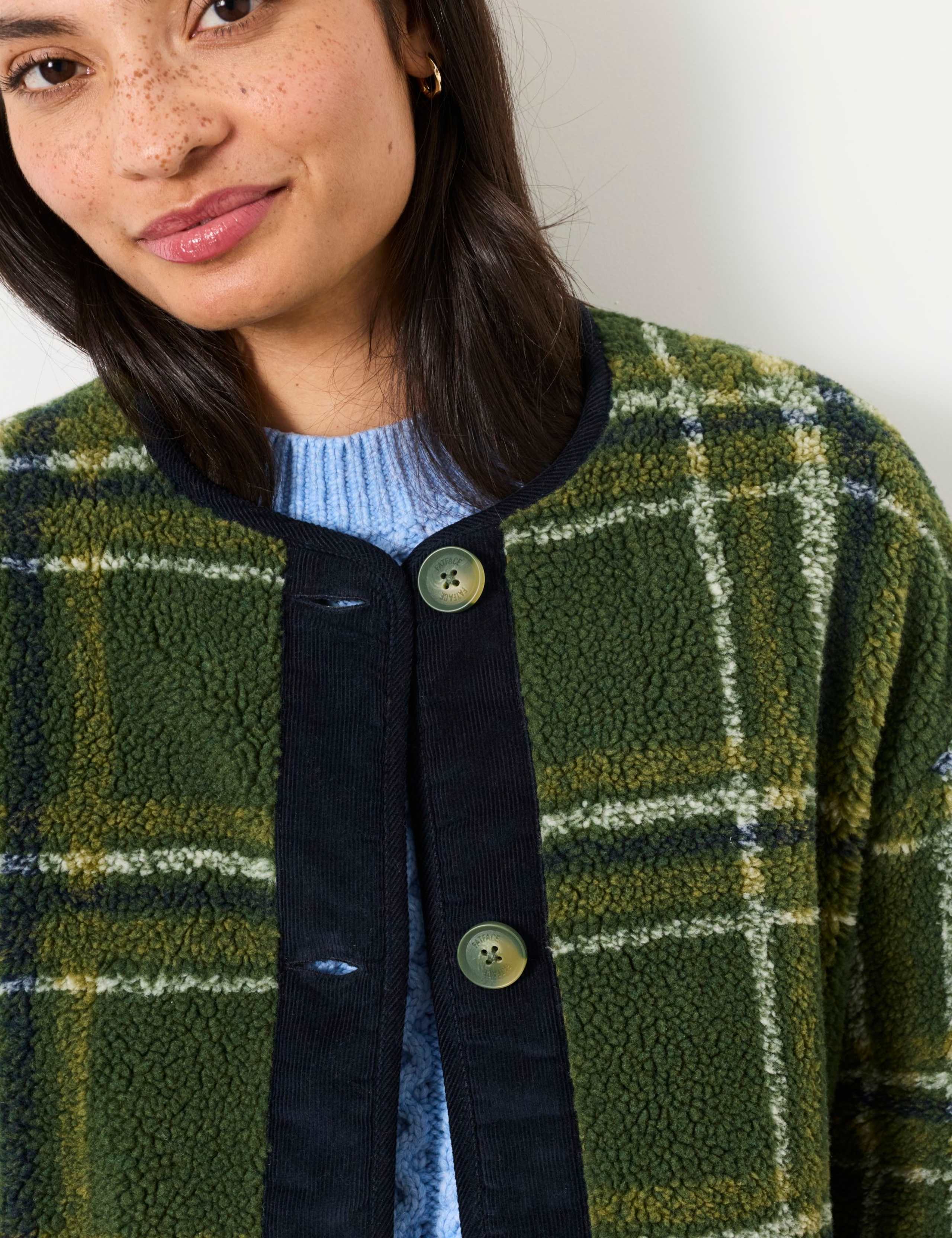 Borg Checked Collarless Jacket 5 of 5