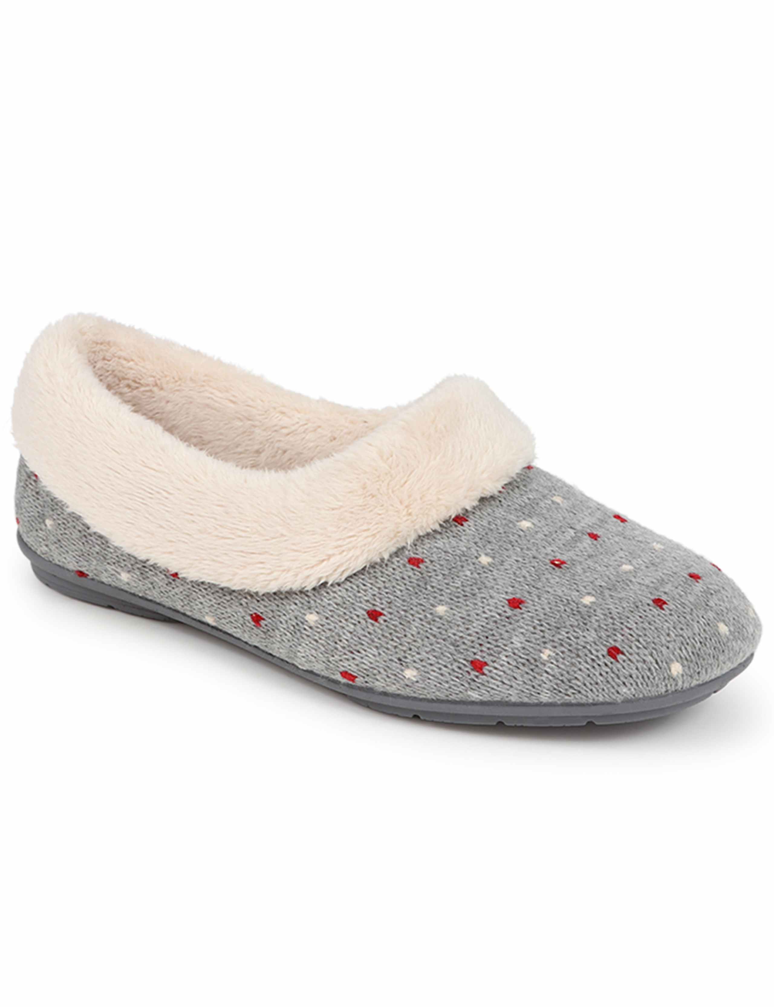 Polka Dot Faux Fur Lined Slippers 4 of 7
