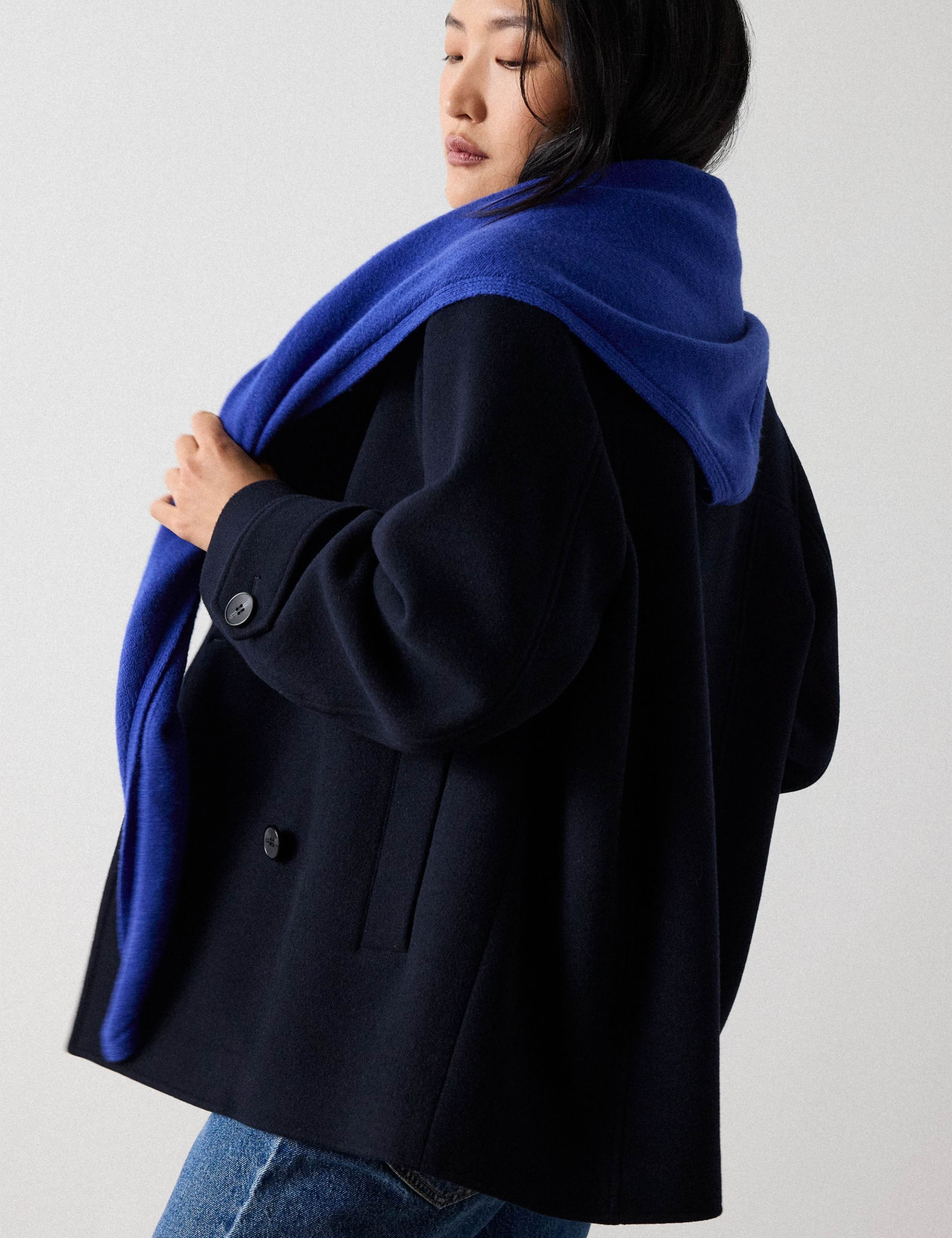 Wool Rich Double Breasted Collared Pea Coat 4 of 6