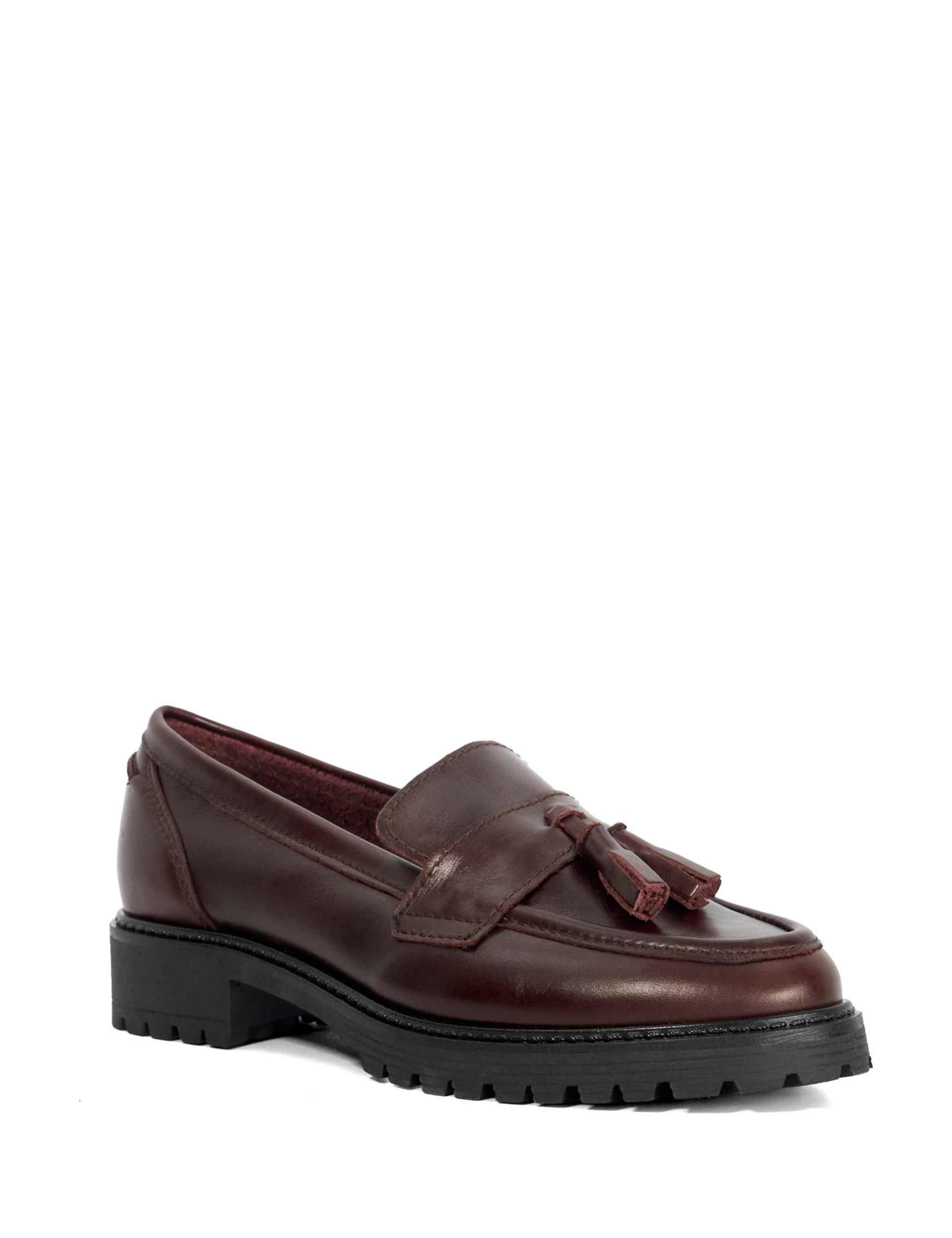 Leather Tassel Flatform Loafers 2 of 5