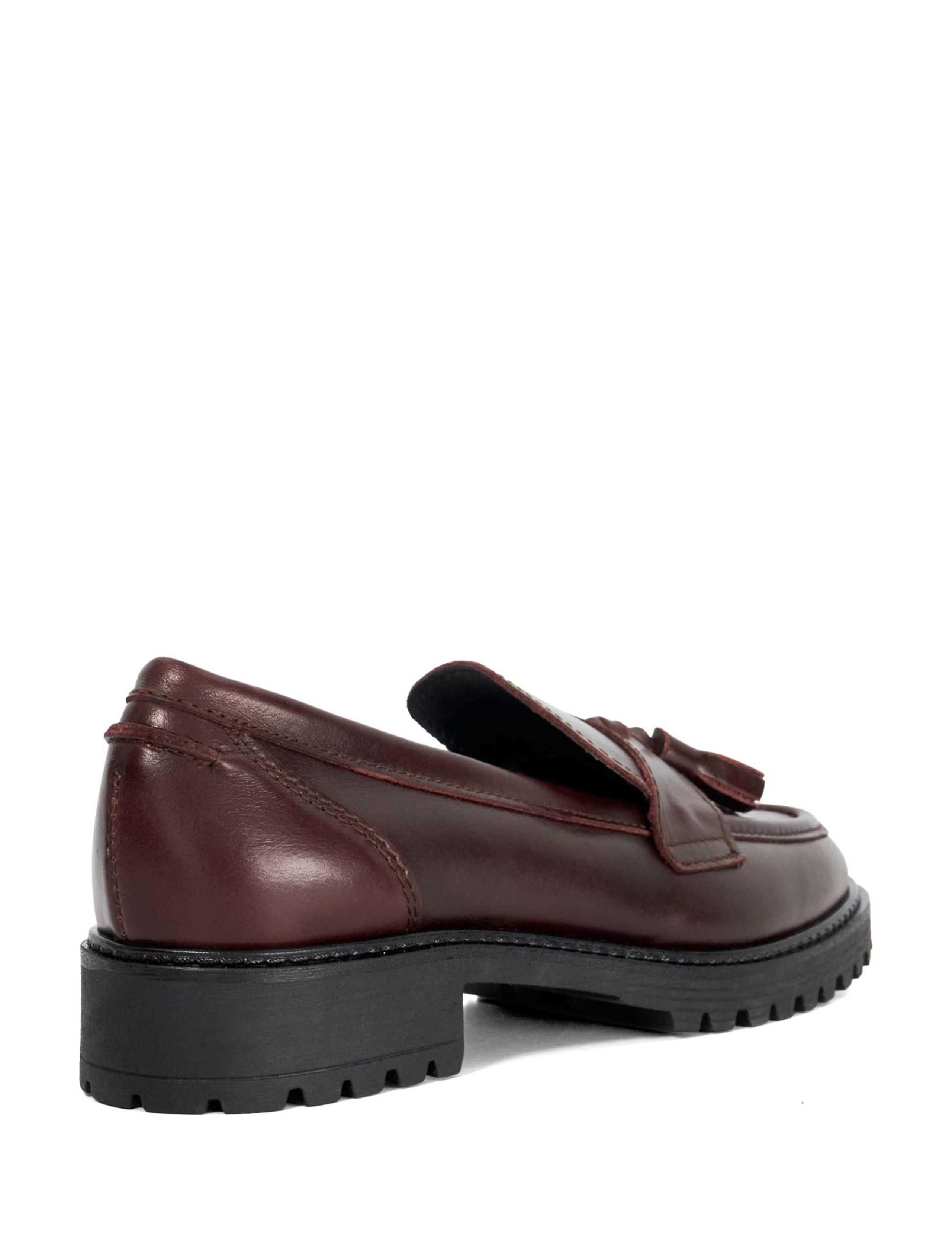 Leather Tassel Flatform Loafers 3 of 5