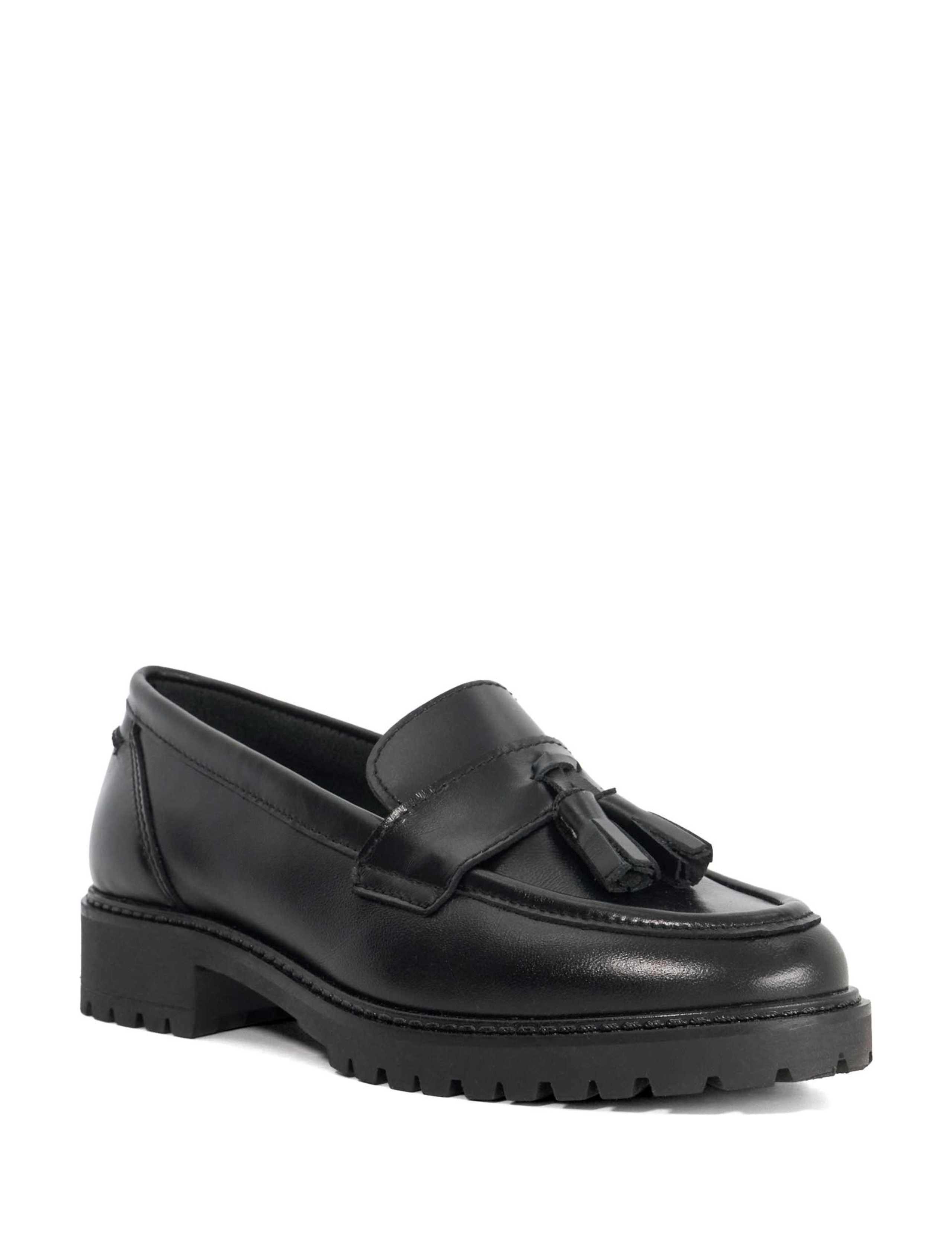 Leather Tassel Flatform Loafers 2 of 5