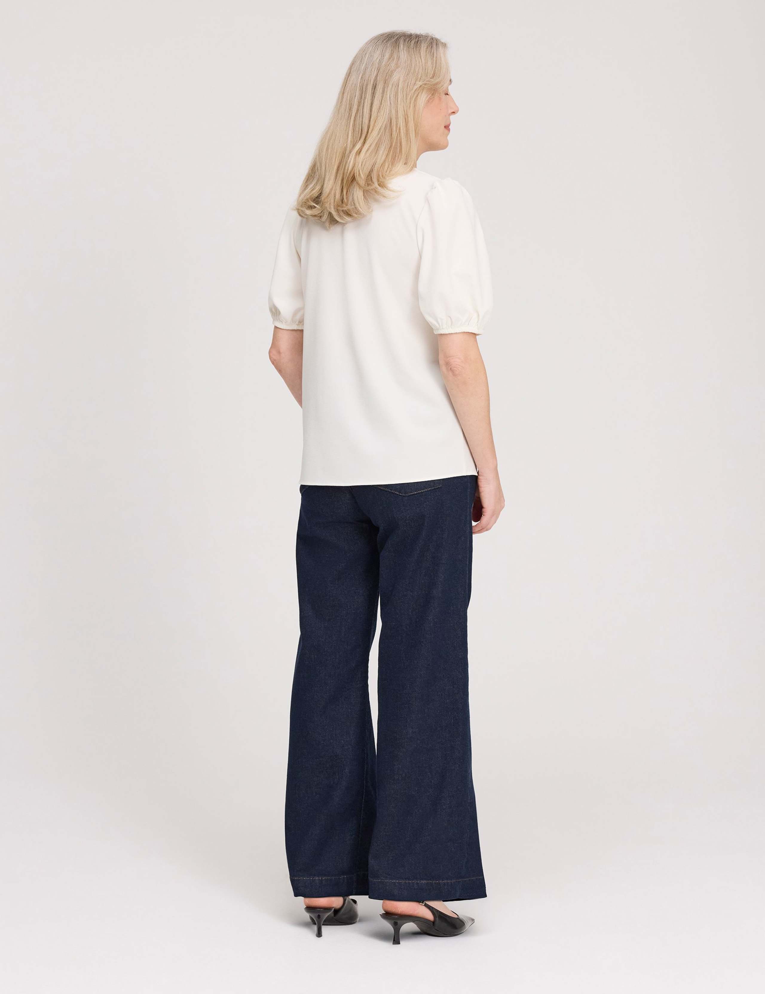 V-Neck Short Sleeve Button-Through Top 4 of 5