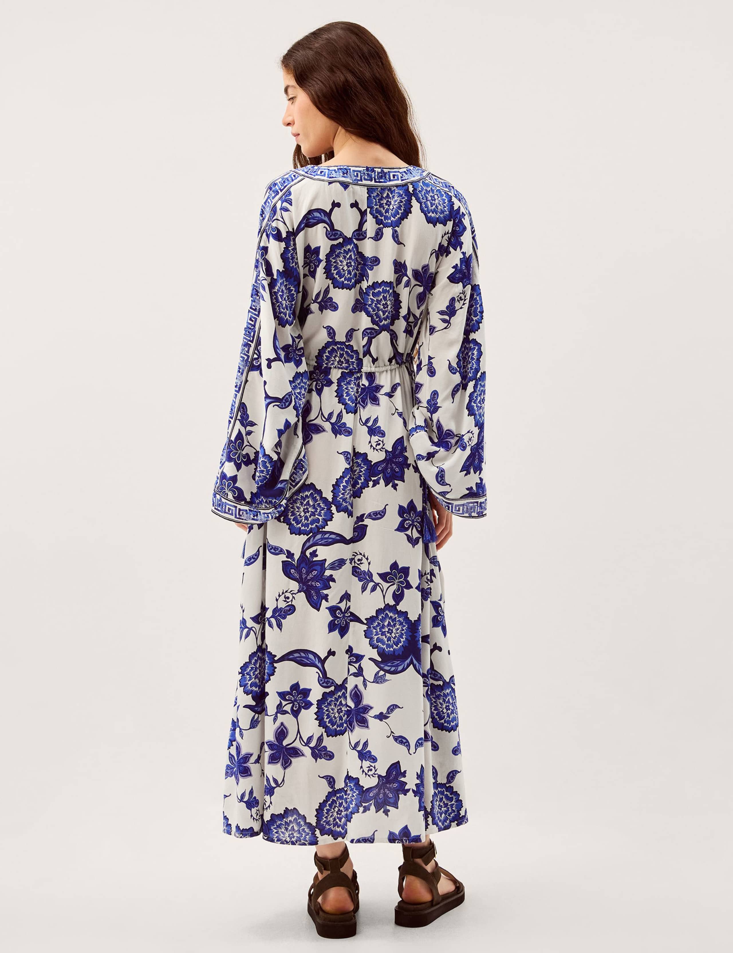 Floral V-Neck Angel Sleeve Maxi Beach Dress 5 of 5