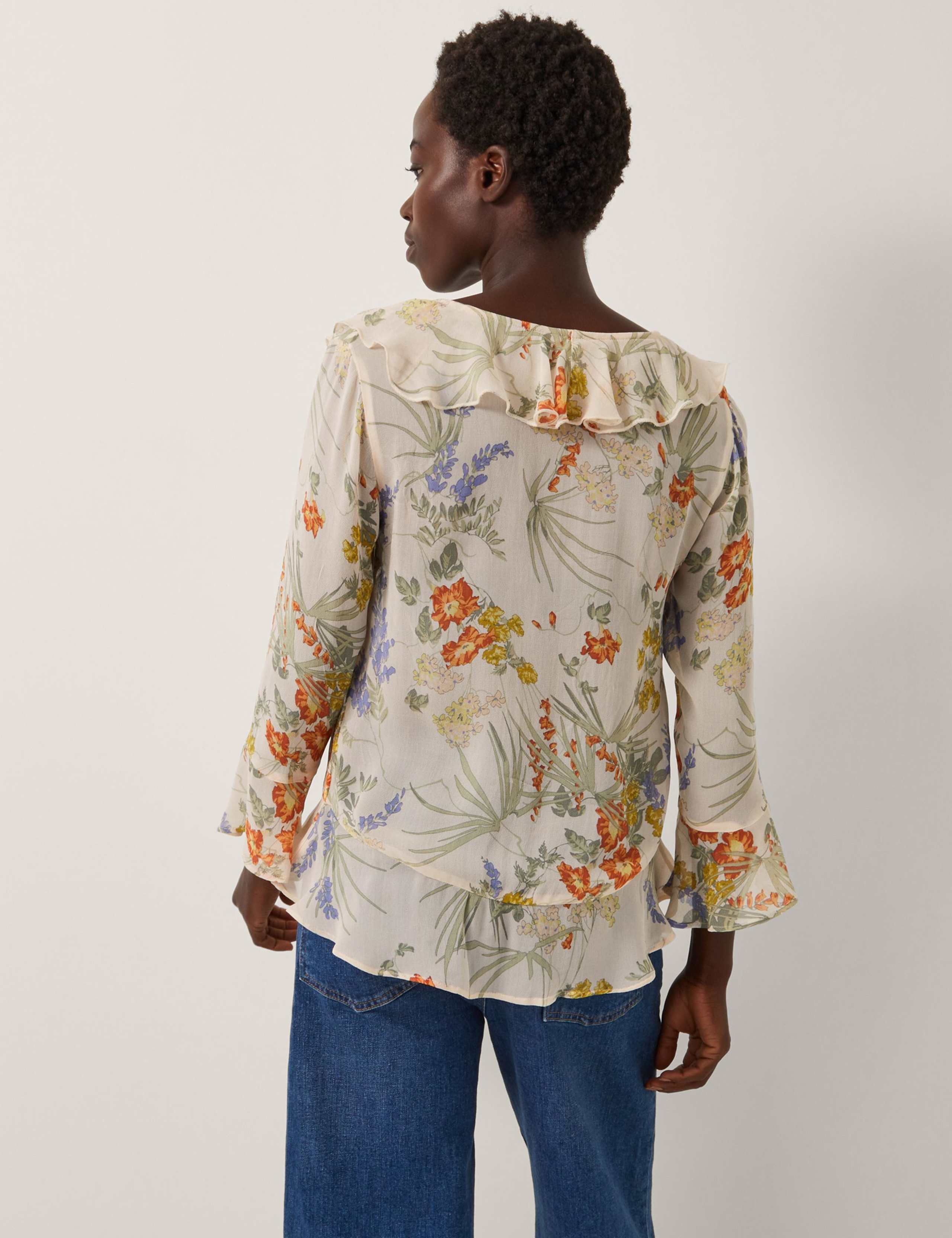 Floral Tie Neck Blouse 3 of 5