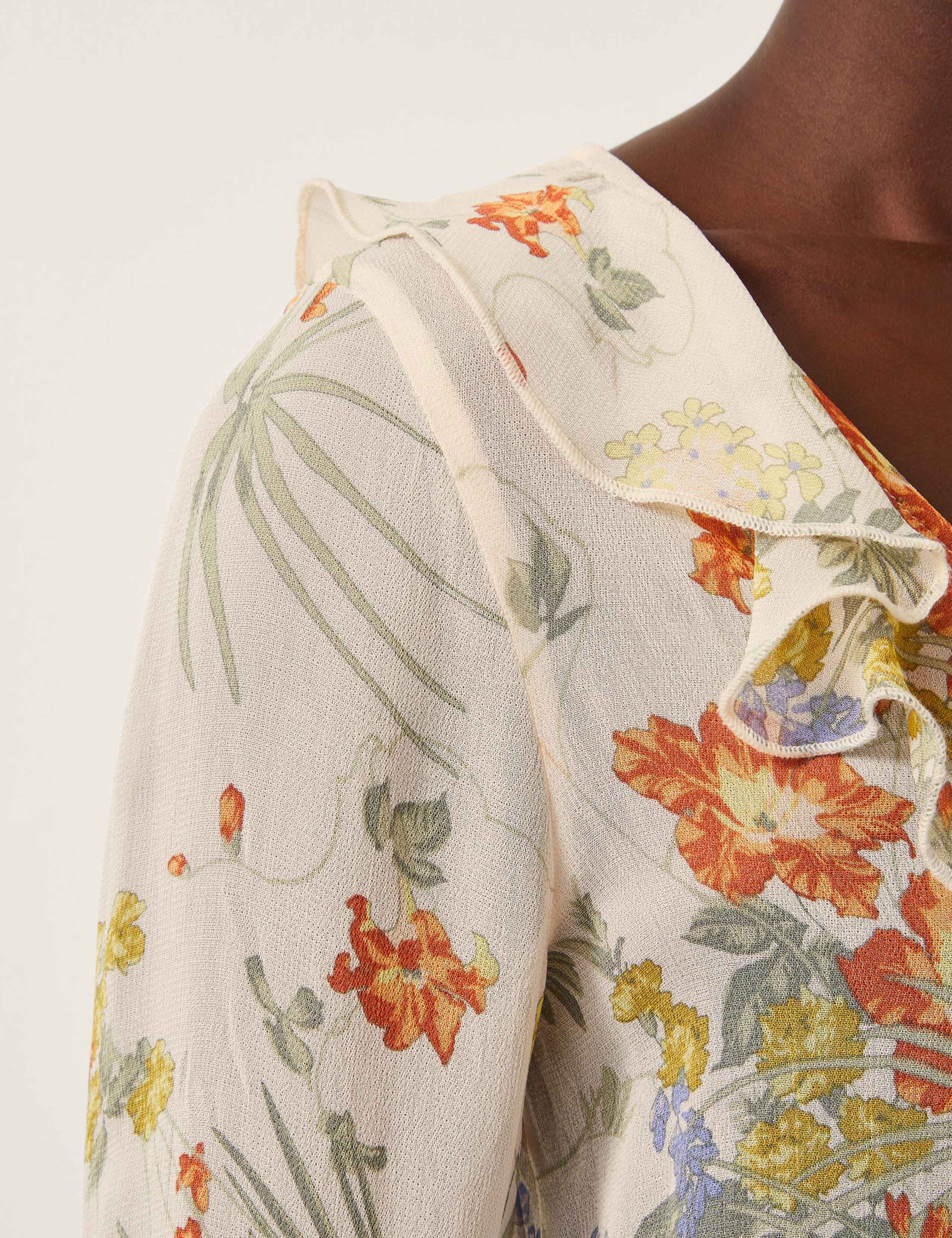 Floral Tie Neck Blouse 4 of 5